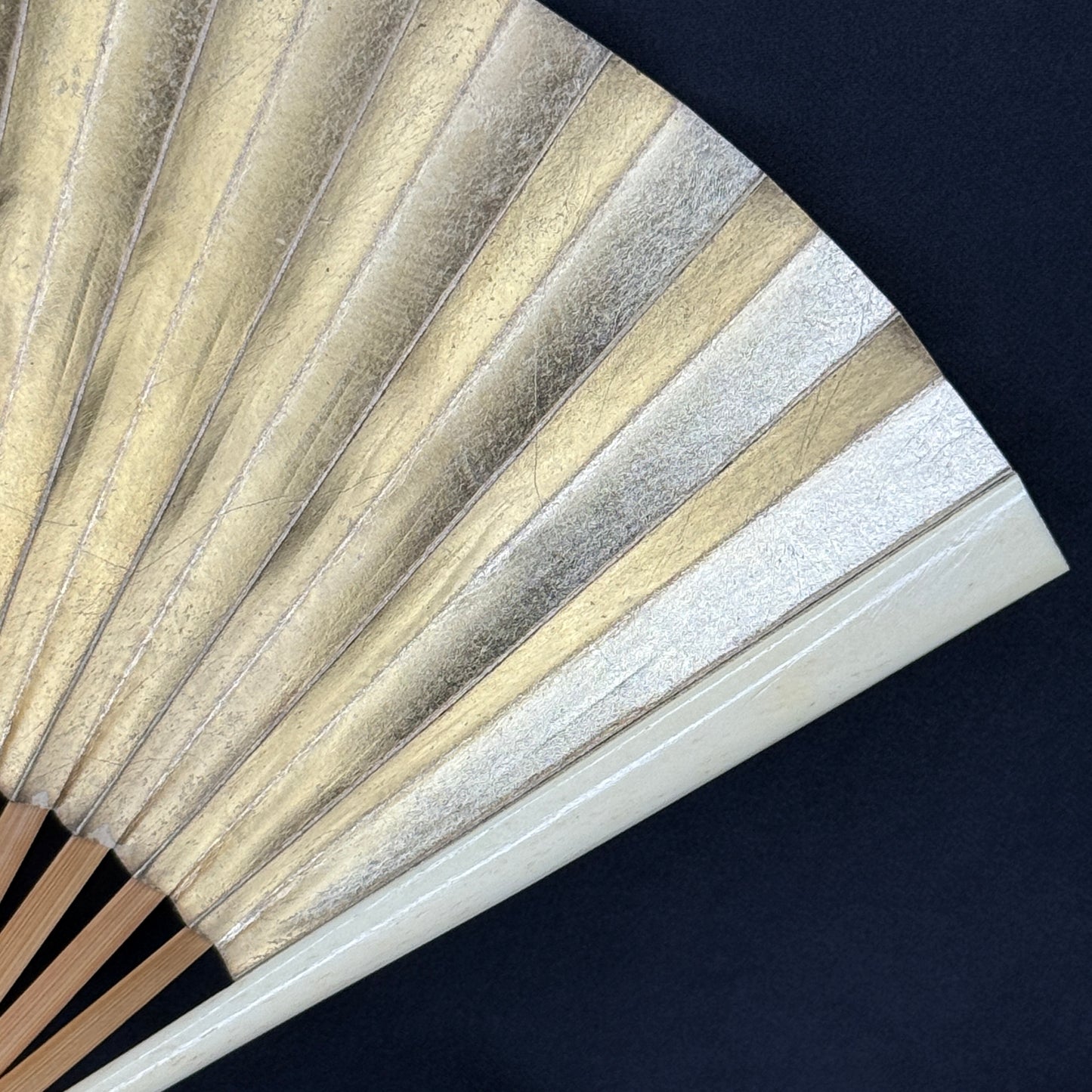 "Silver and Gold" Vintage Folding Fan
