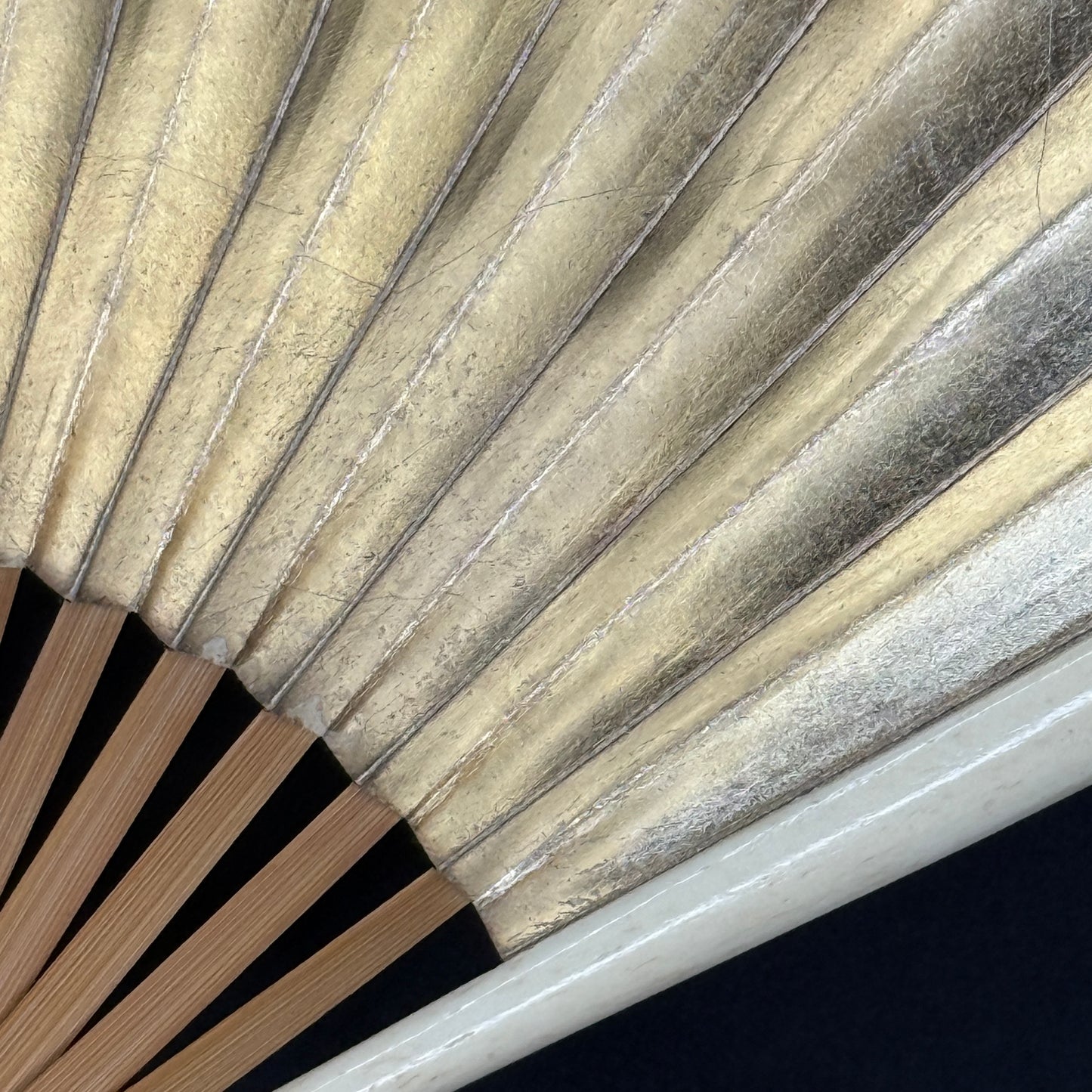 "Silver and Gold" Vintage Folding Fan