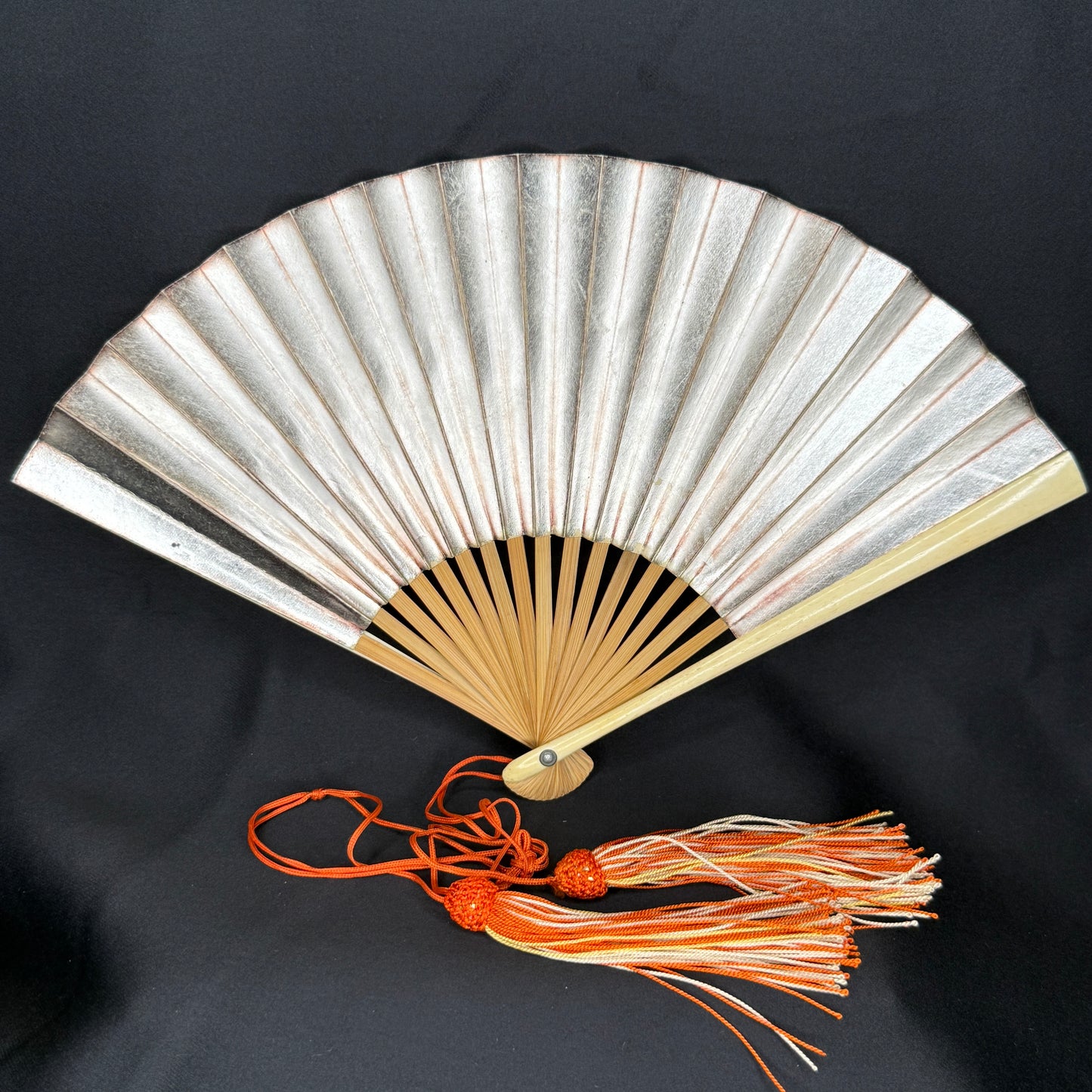 "Silver and Gold" Vintage Folding Fan