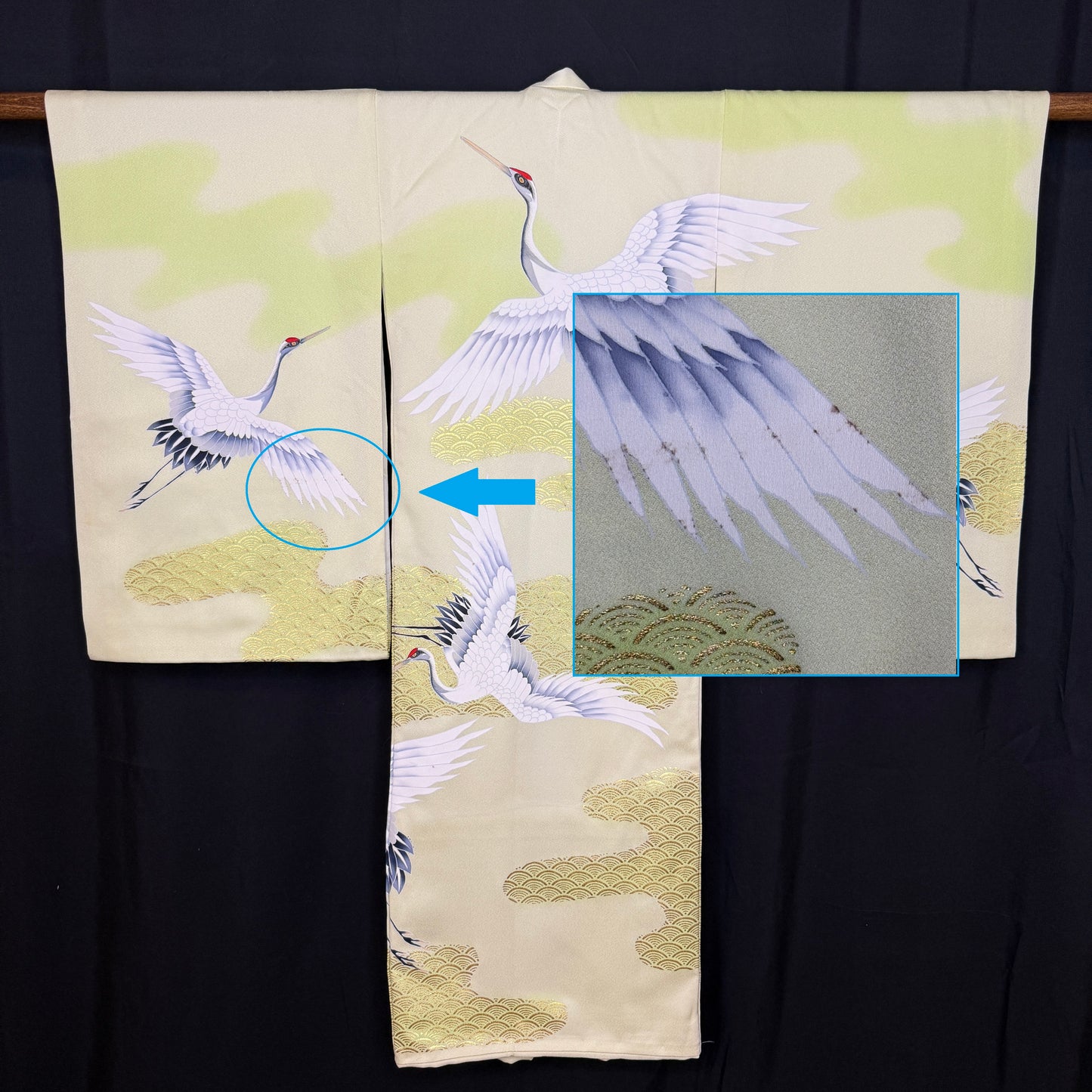 "Cranes in the Clouds" Vintage Boy's Miyamairi