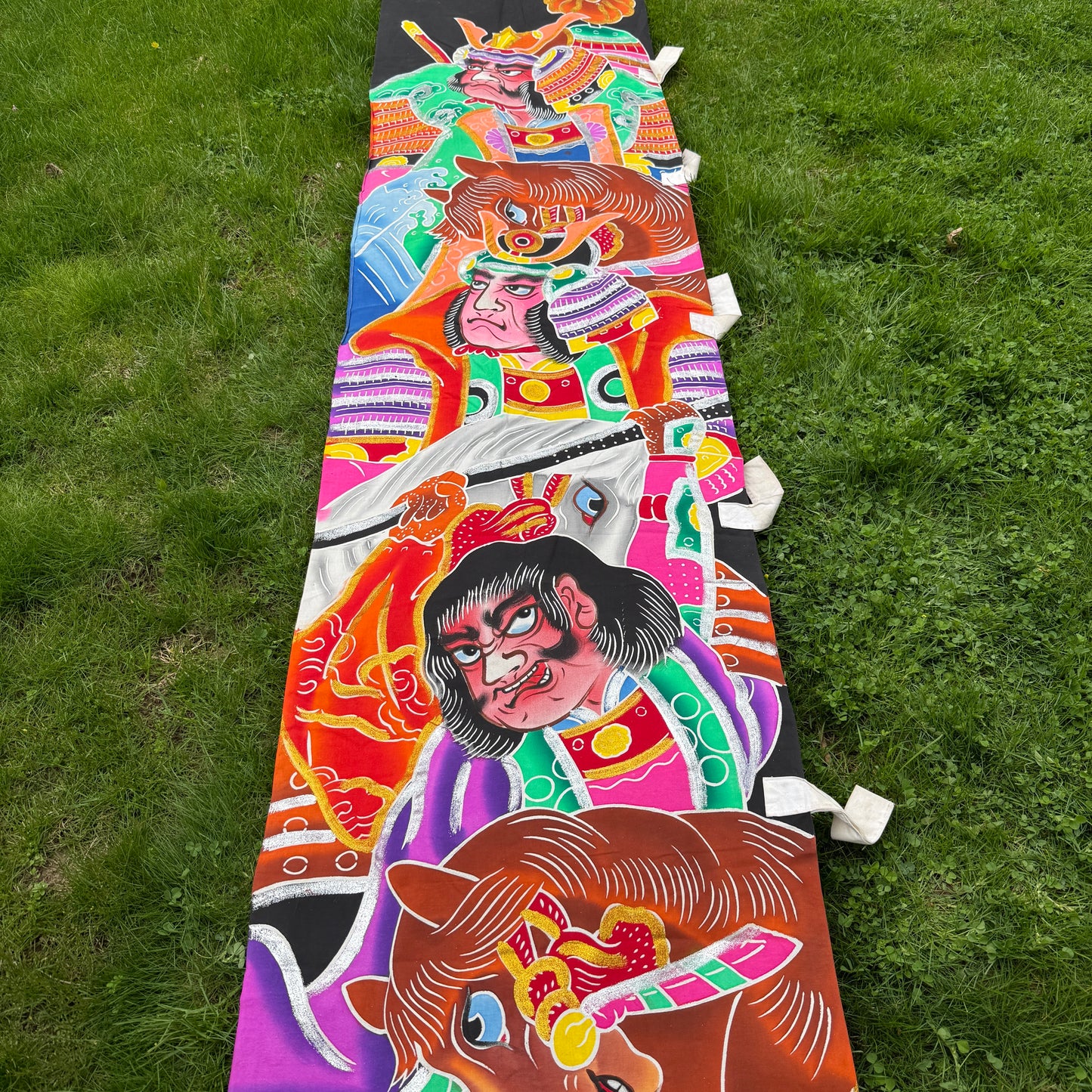 "Three Horsemen" Vintage Nobori Banner