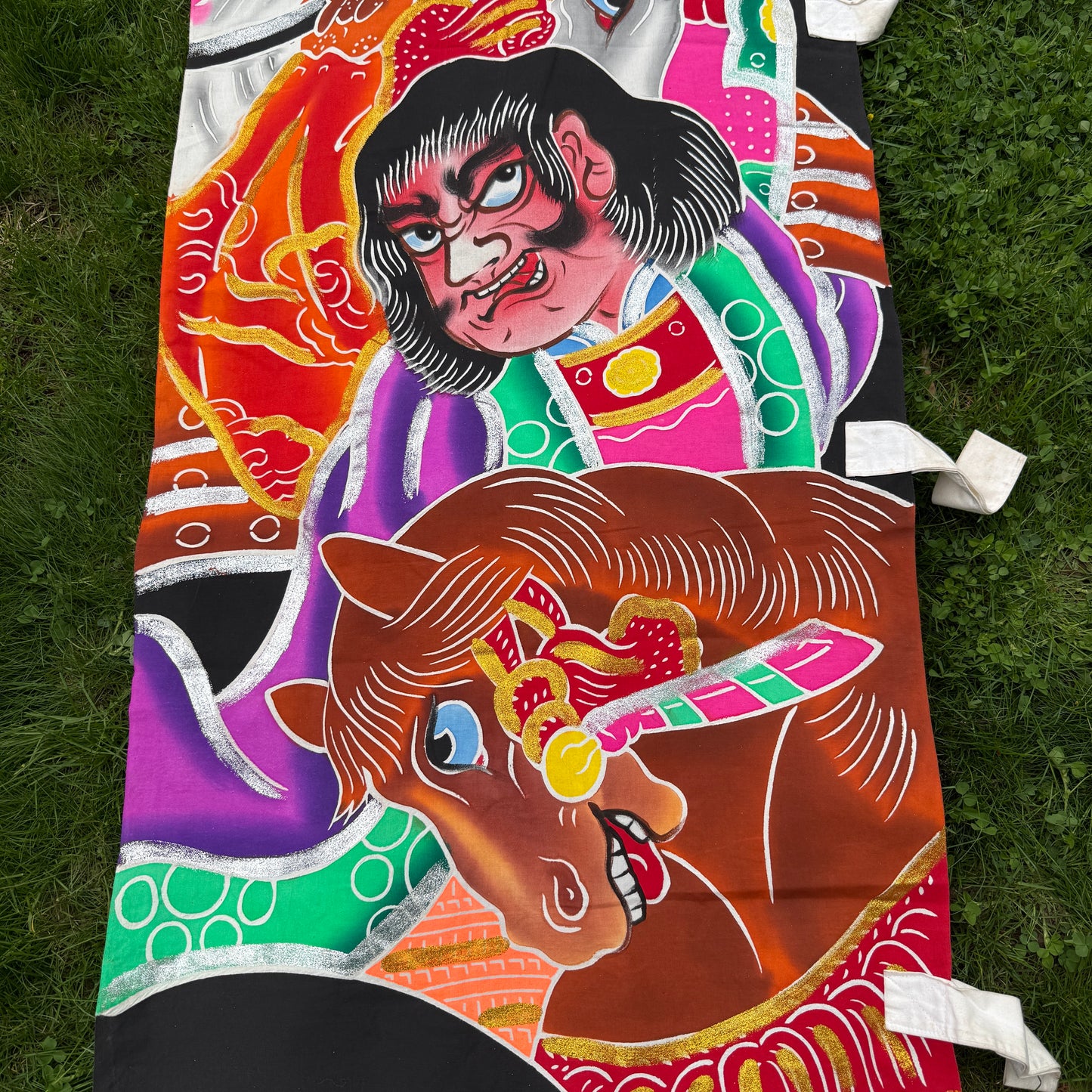 "Three Horsemen" Vintage Nobori Banner