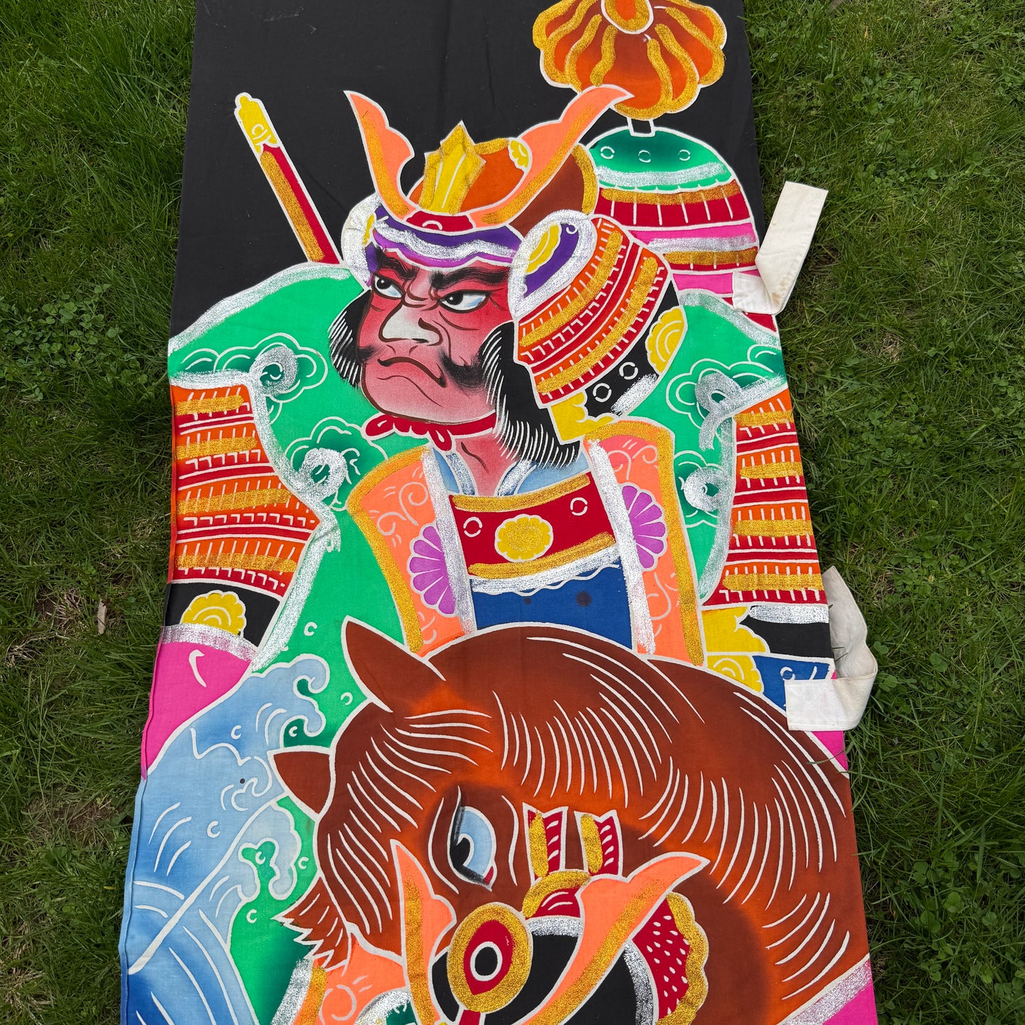 "Three Horsemen" Vintage Nobori Banner