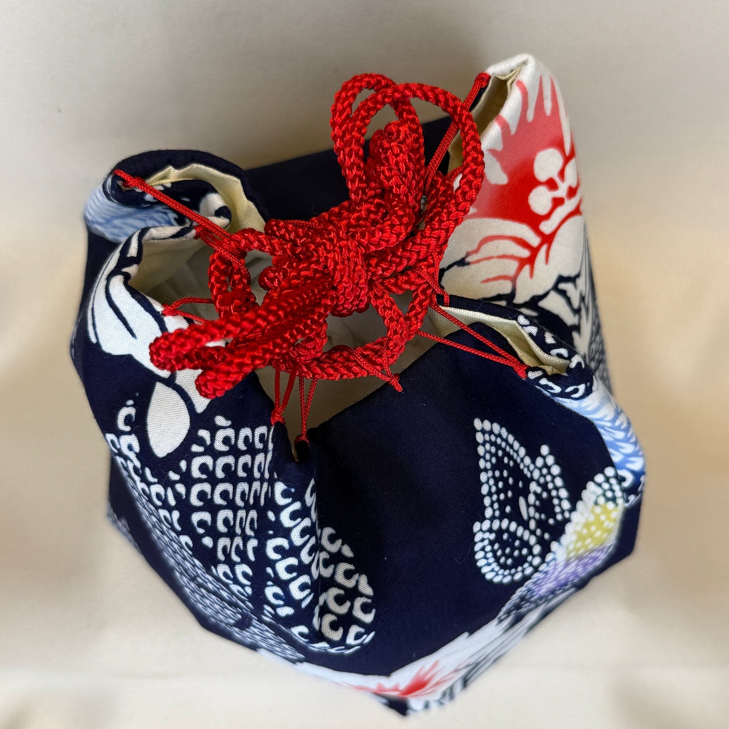"Yukata Style" Japanese Kinchaku Drawstring Bag