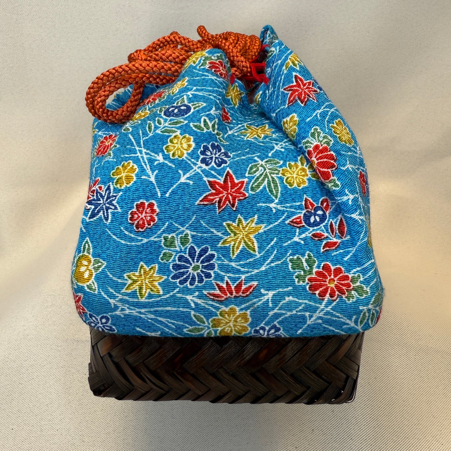 "Summer Harmony" Japanese Kinchaku Basket Bag