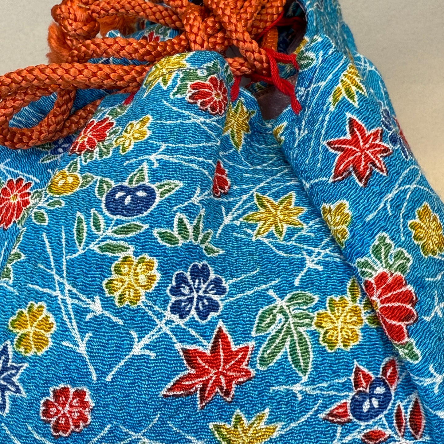 "Summer Harmony" Japanese Kinchaku Basket Bag