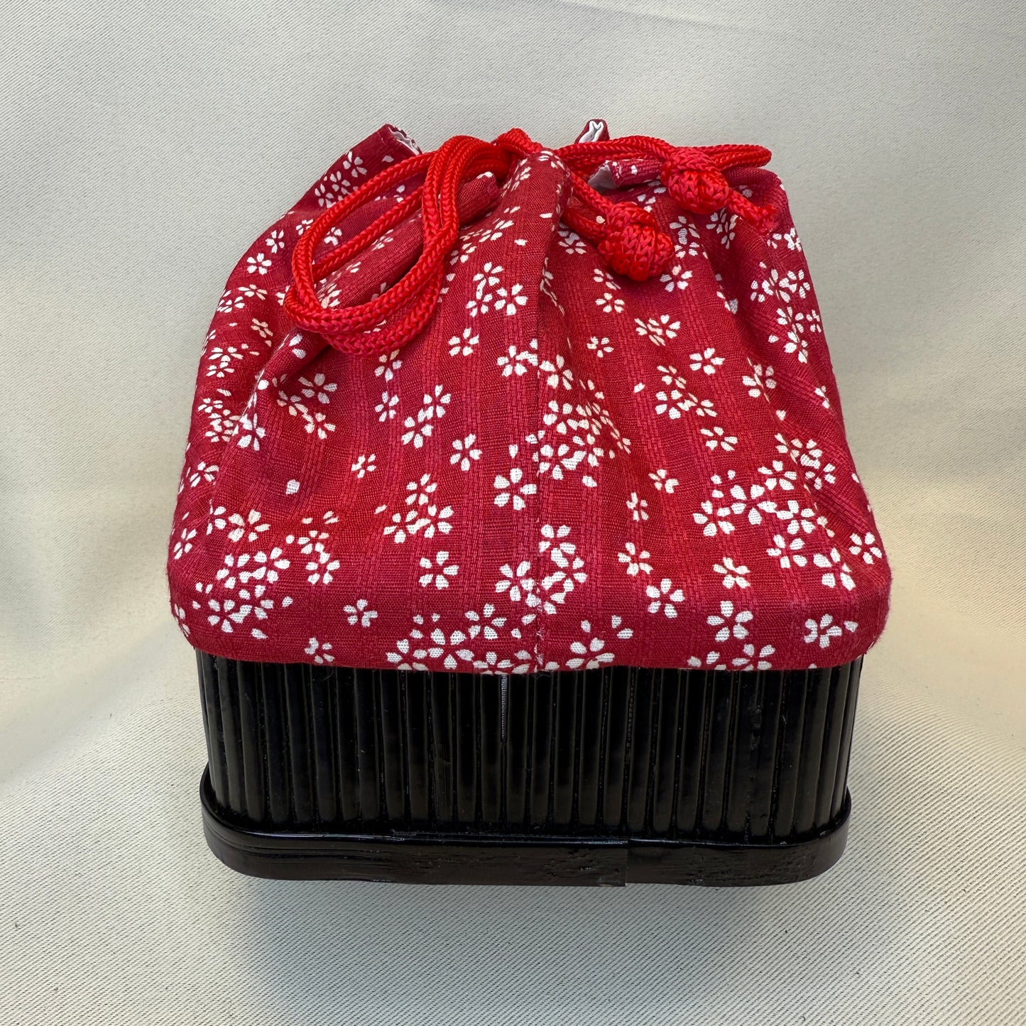 "Cherry Lane" Japanese Kinchaku Basket Bag