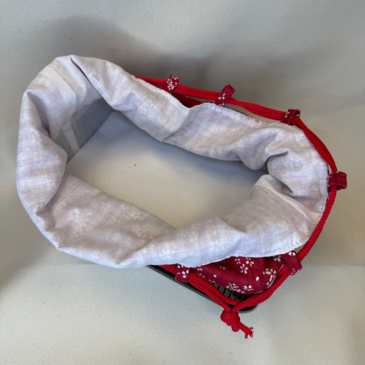 "Cherry Lane" Japanese Kinchaku Basket Bag