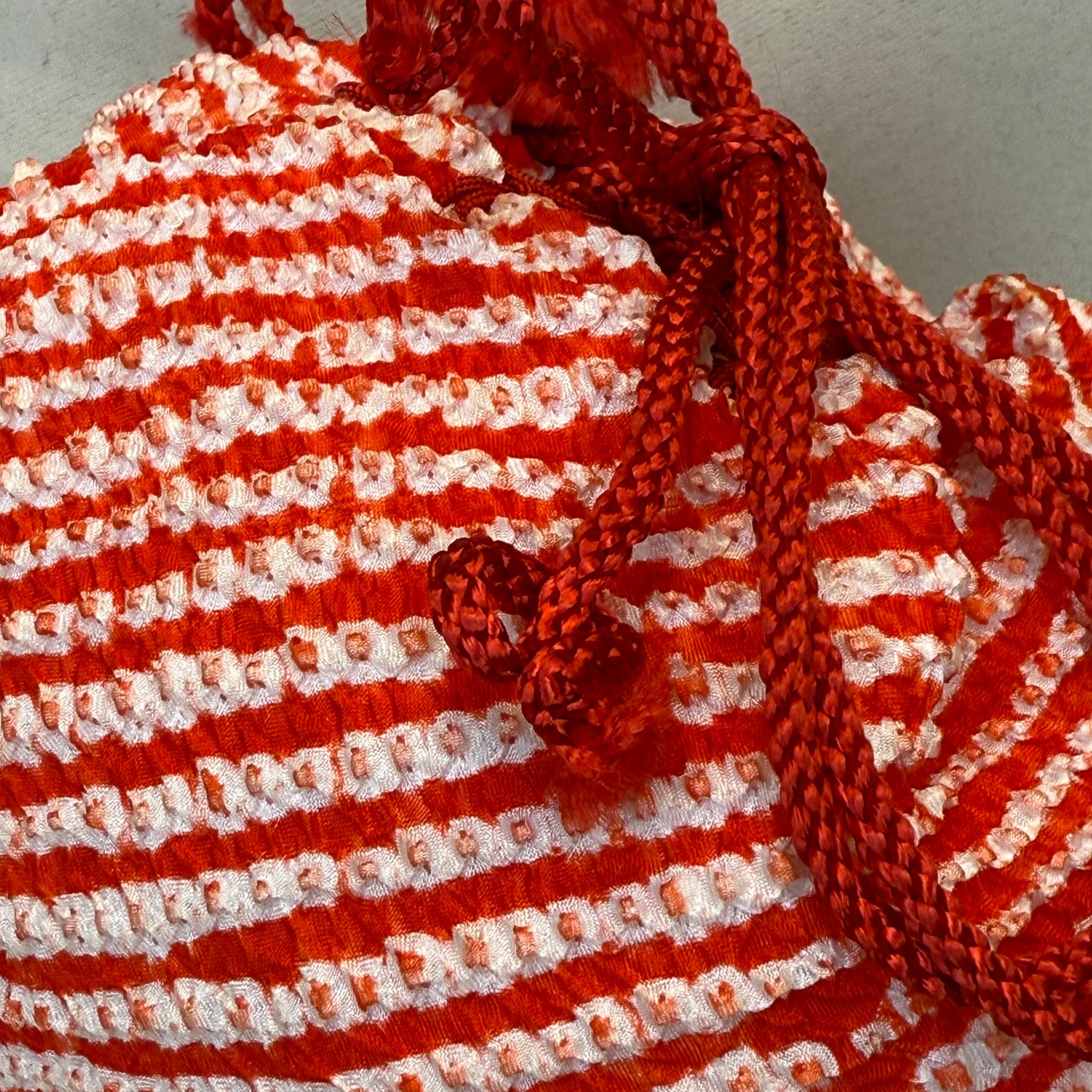 "Candy Stripe" Japanese Kinchaku Basket Bag
