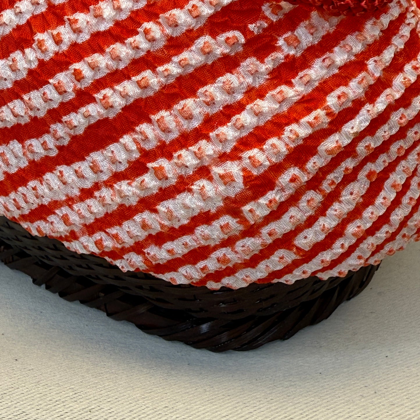 "Candy Stripe" Japanese Kinchaku Basket Bag