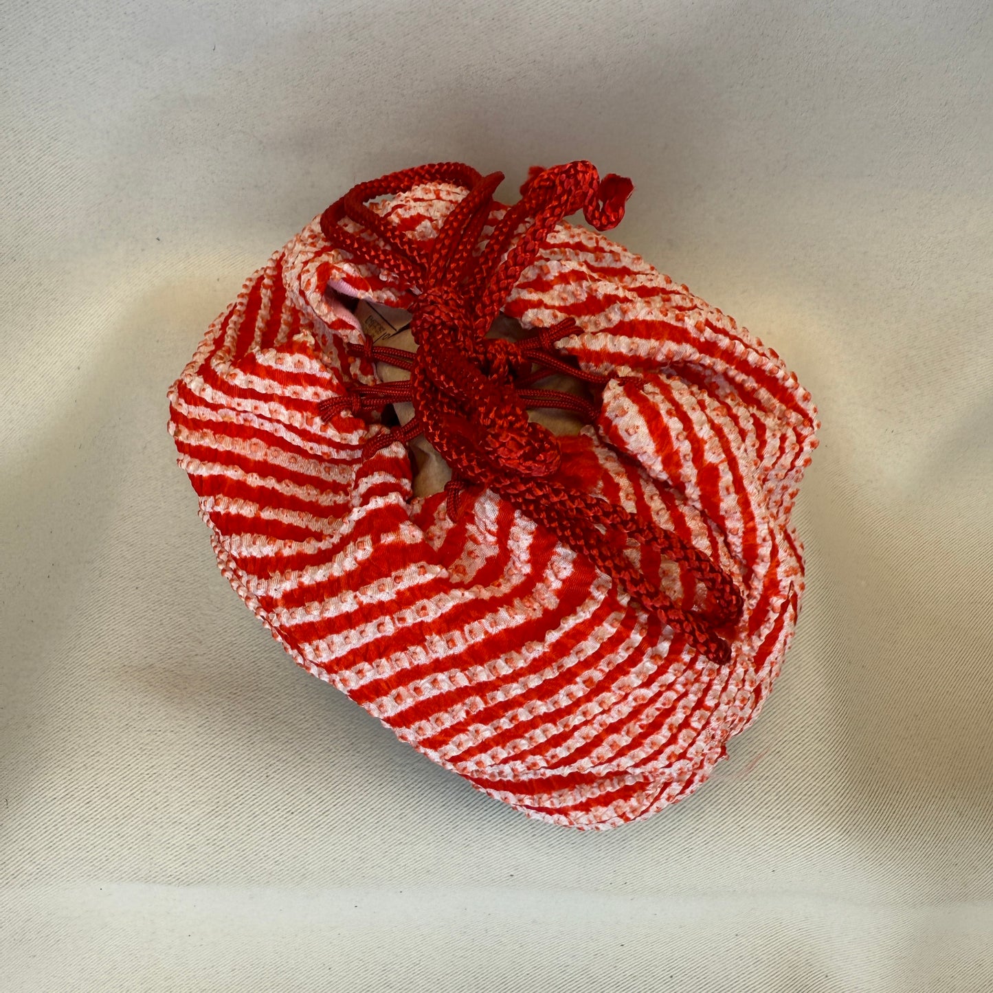 "Candy Stripe" Japanese Kinchaku Basket Bag