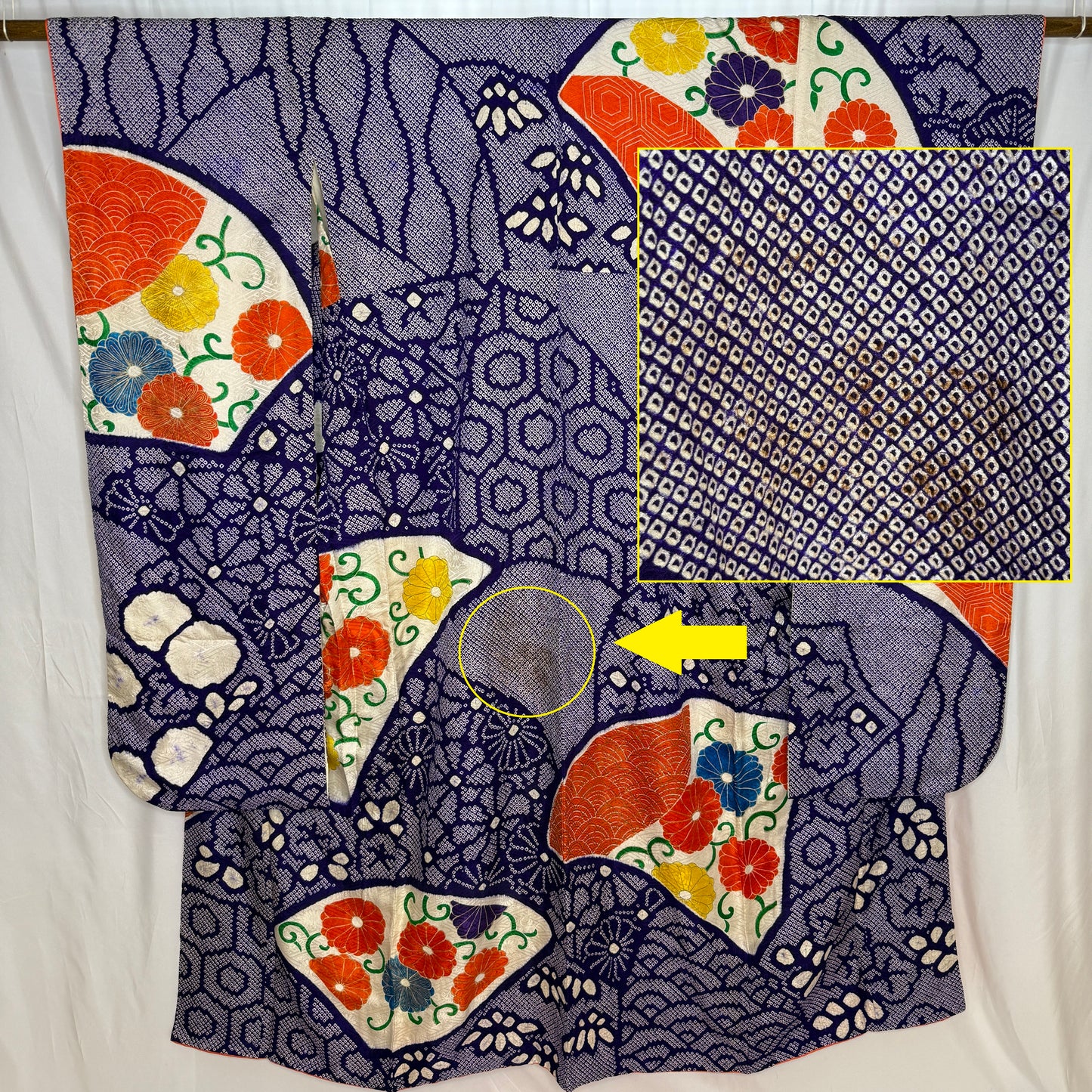 "Royal Fans" Vintage Furisode Kimono