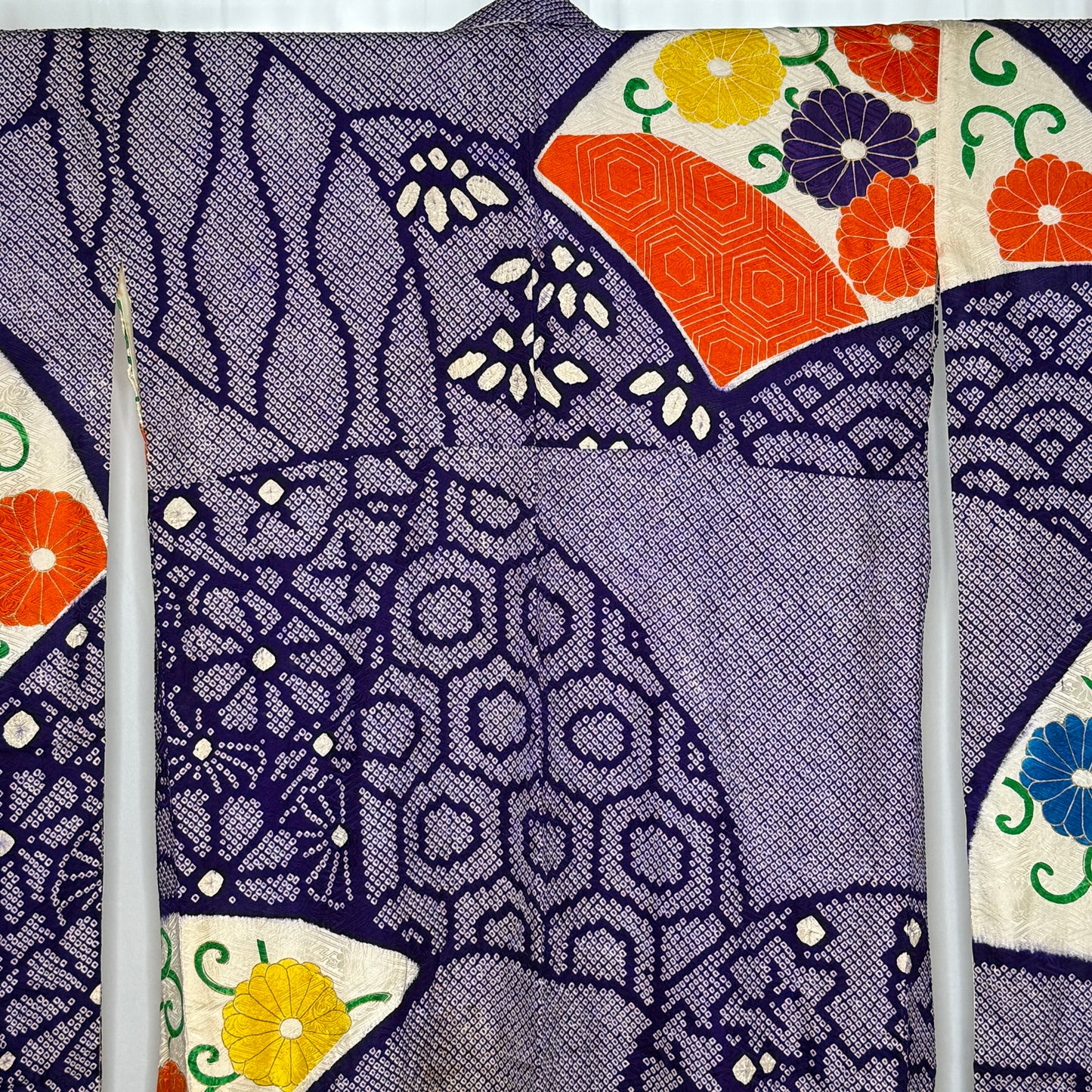"Royal Fans" Vintage Furisode Kimono
