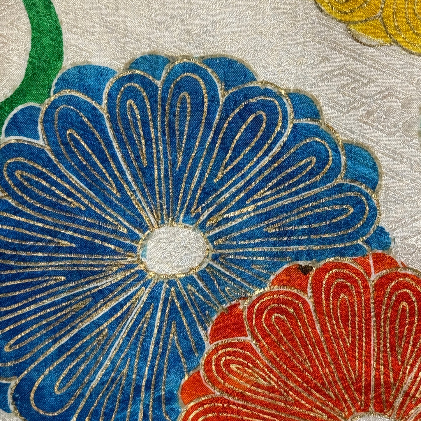 "Royal Fans" Vintage Furisode Kimono