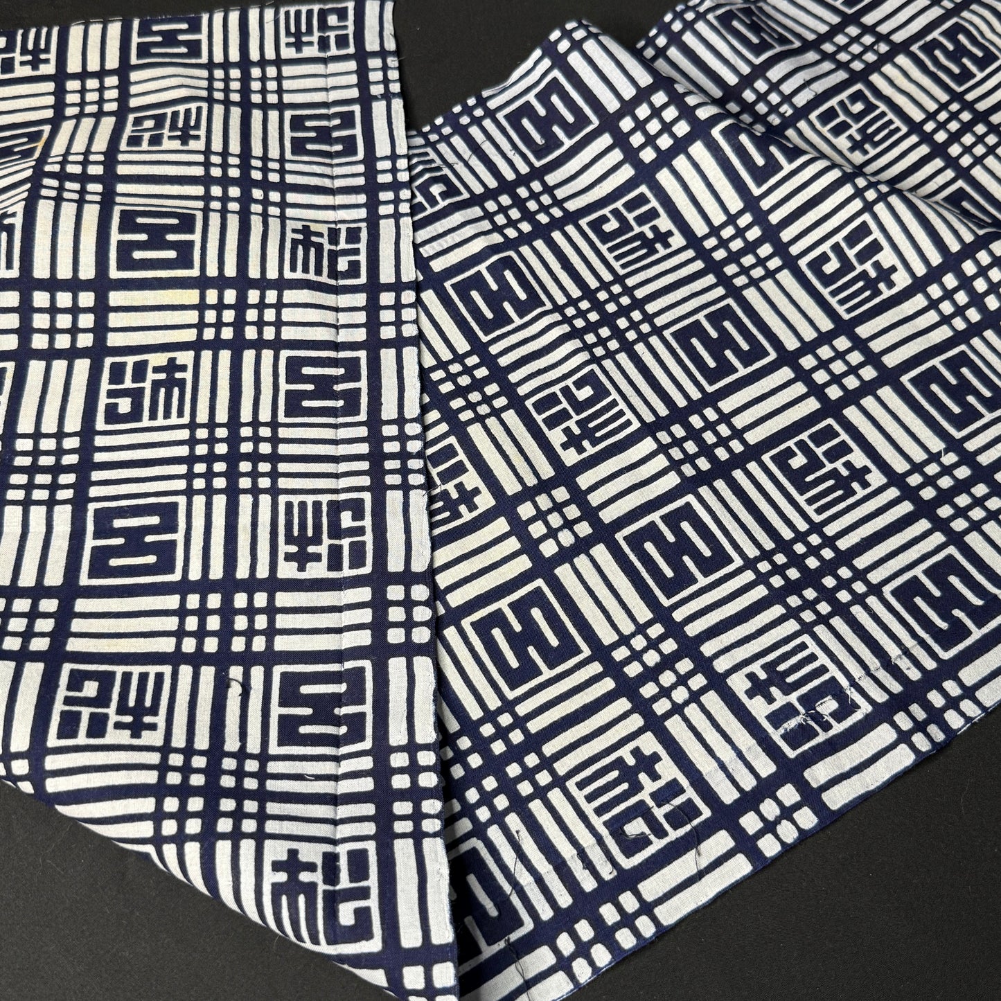 "Grid Blocks" Vintage Kimono Yardage