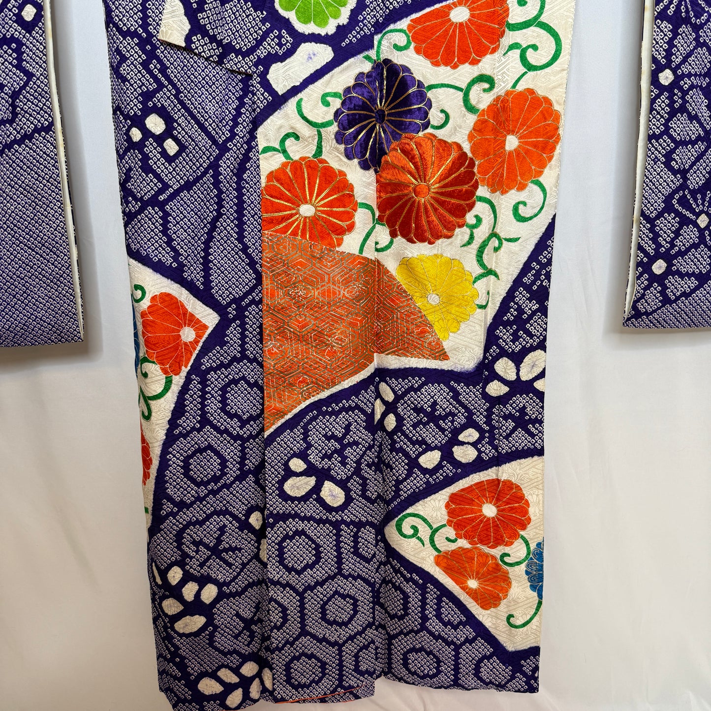 "Royal Fans" Vintage Furisode Kimono