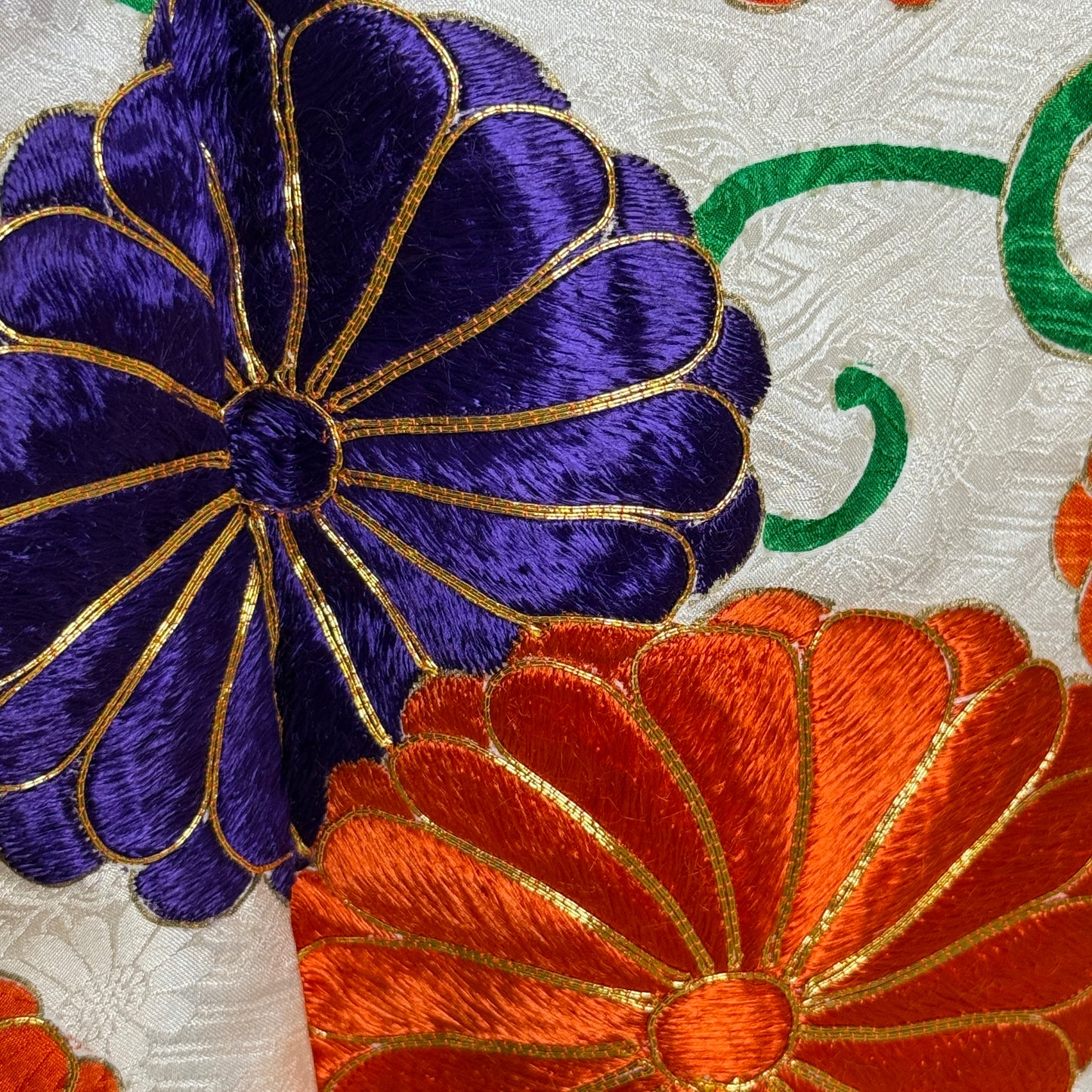 "Royal Fans" Vintage Furisode Kimono