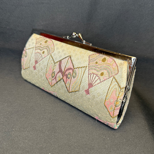 "Brocade Fans" Japanese Clutch Purse