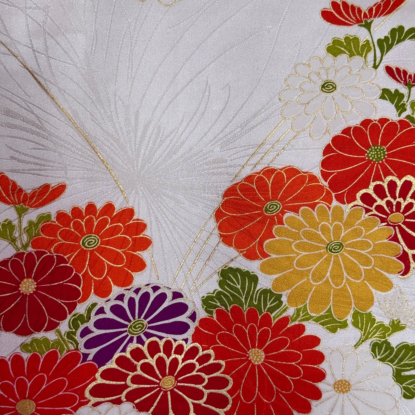 "Flowered Carts" Vintage Furisode Kimono
