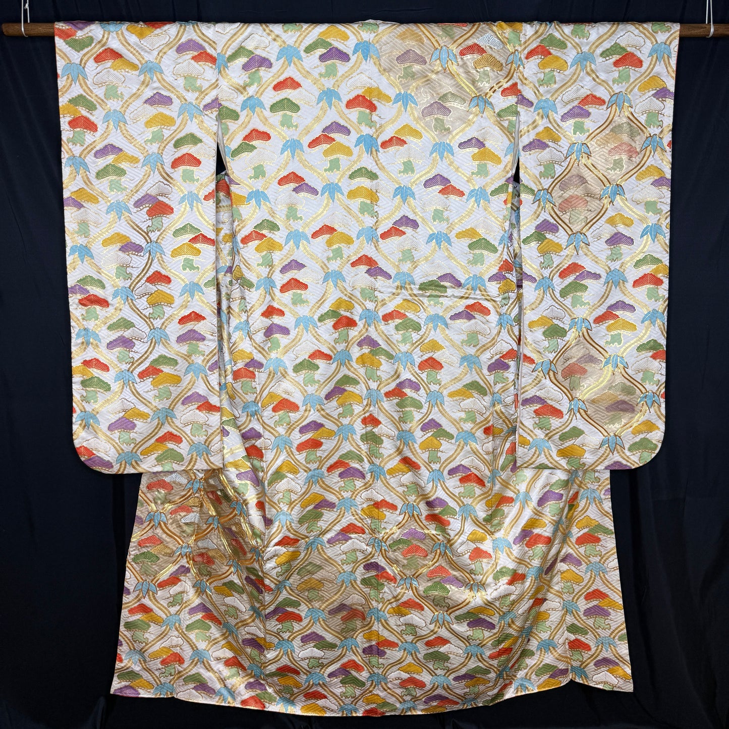 "Tatewaku, Pine, Bamboo" Vintage Furisode Kimono