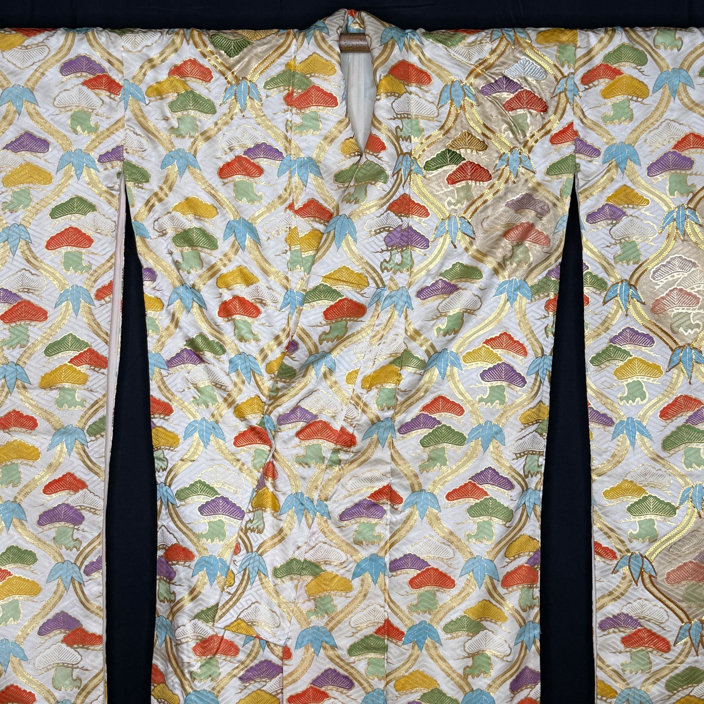 "Tatewaku, Pine, Bamboo" Vintage Furisode Kimono