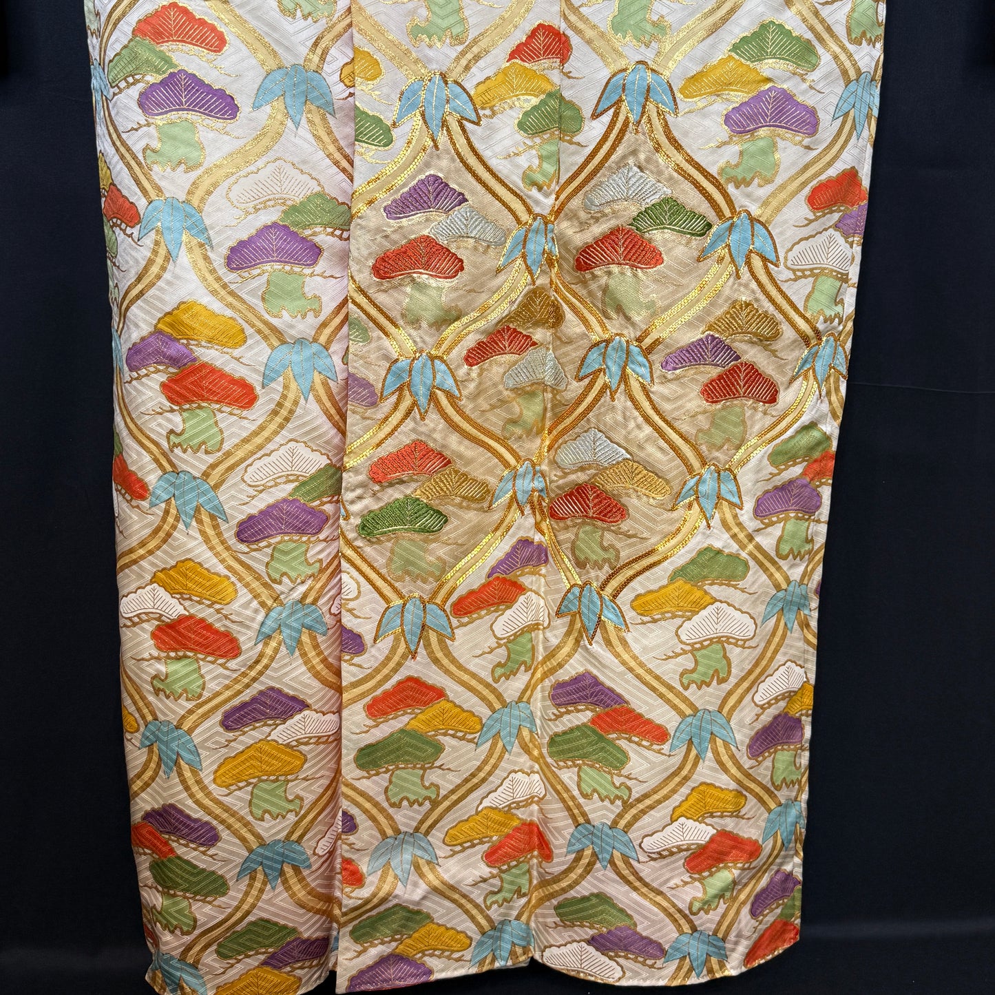 "Tatewaku, Pine, Bamboo" Vintage Furisode Kimono