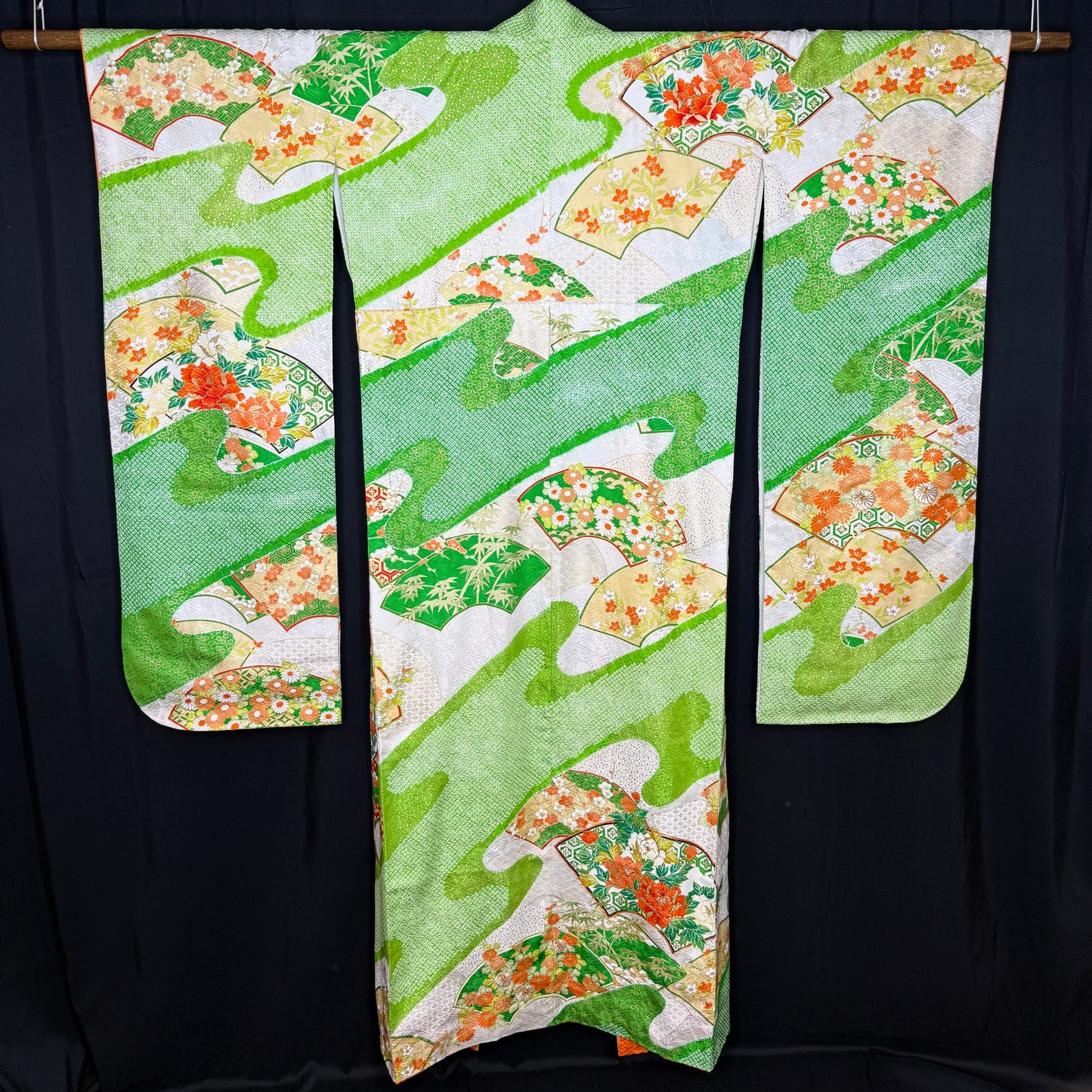 "Sensu Shibori" Vintage Furisode Kimono