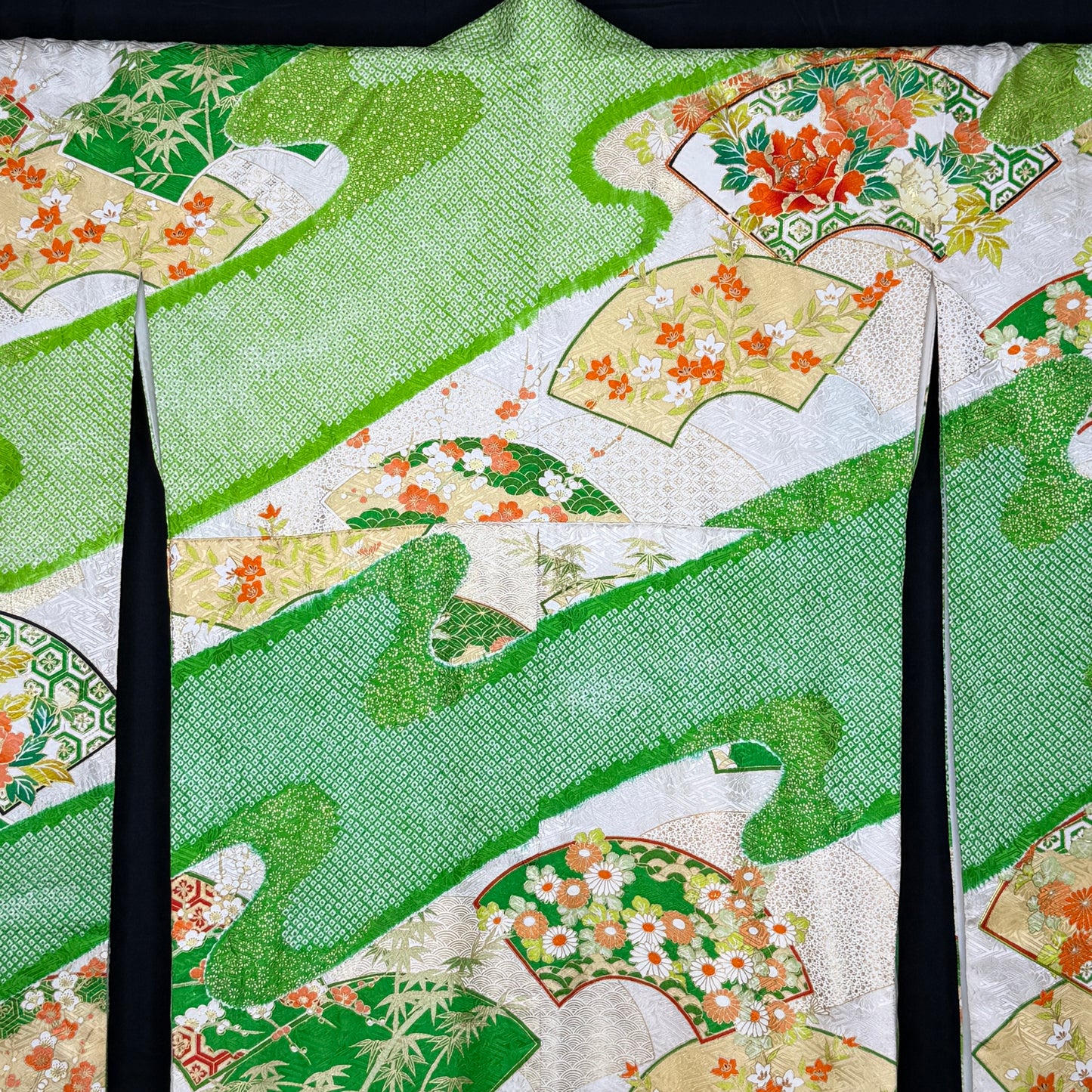 "Sensu Shibori" Vintage Furisode Kimono
