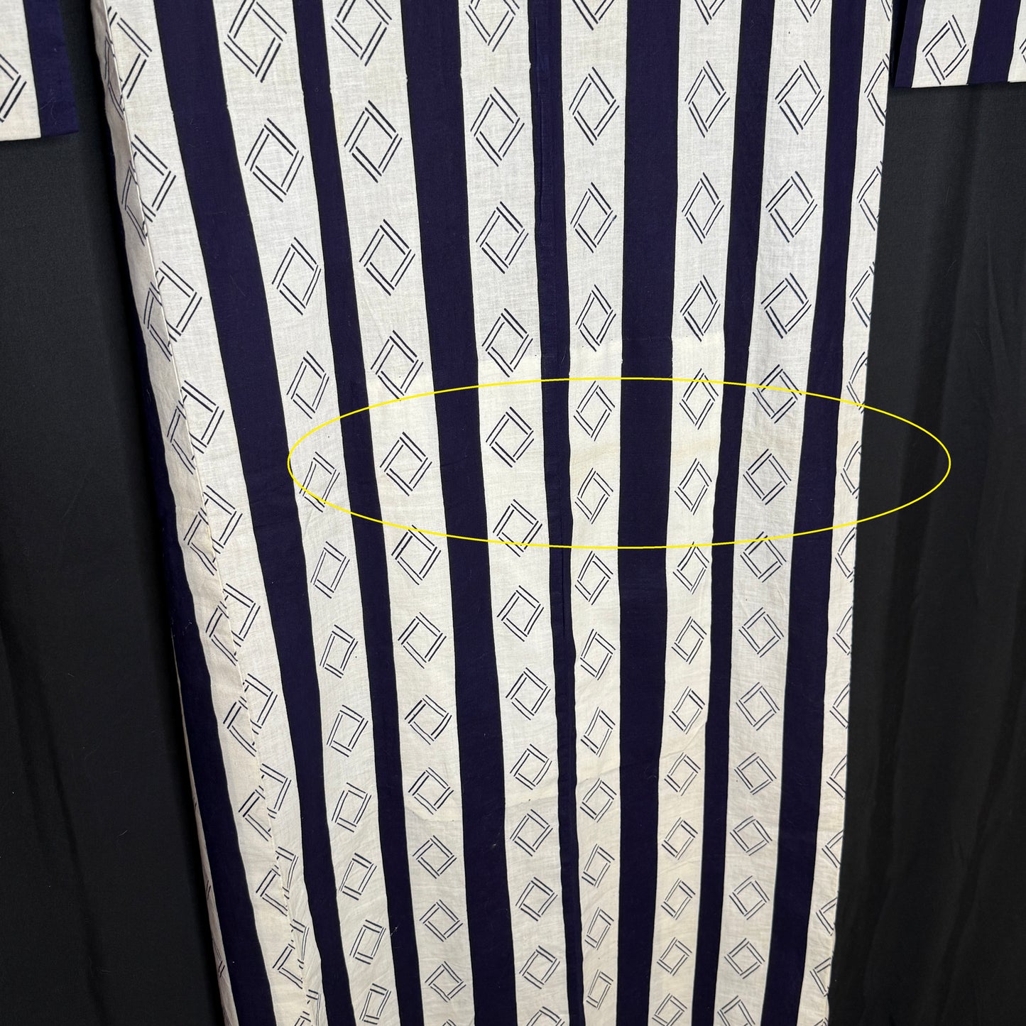 "Indigo Lattice" Vintage Japanese Yukata