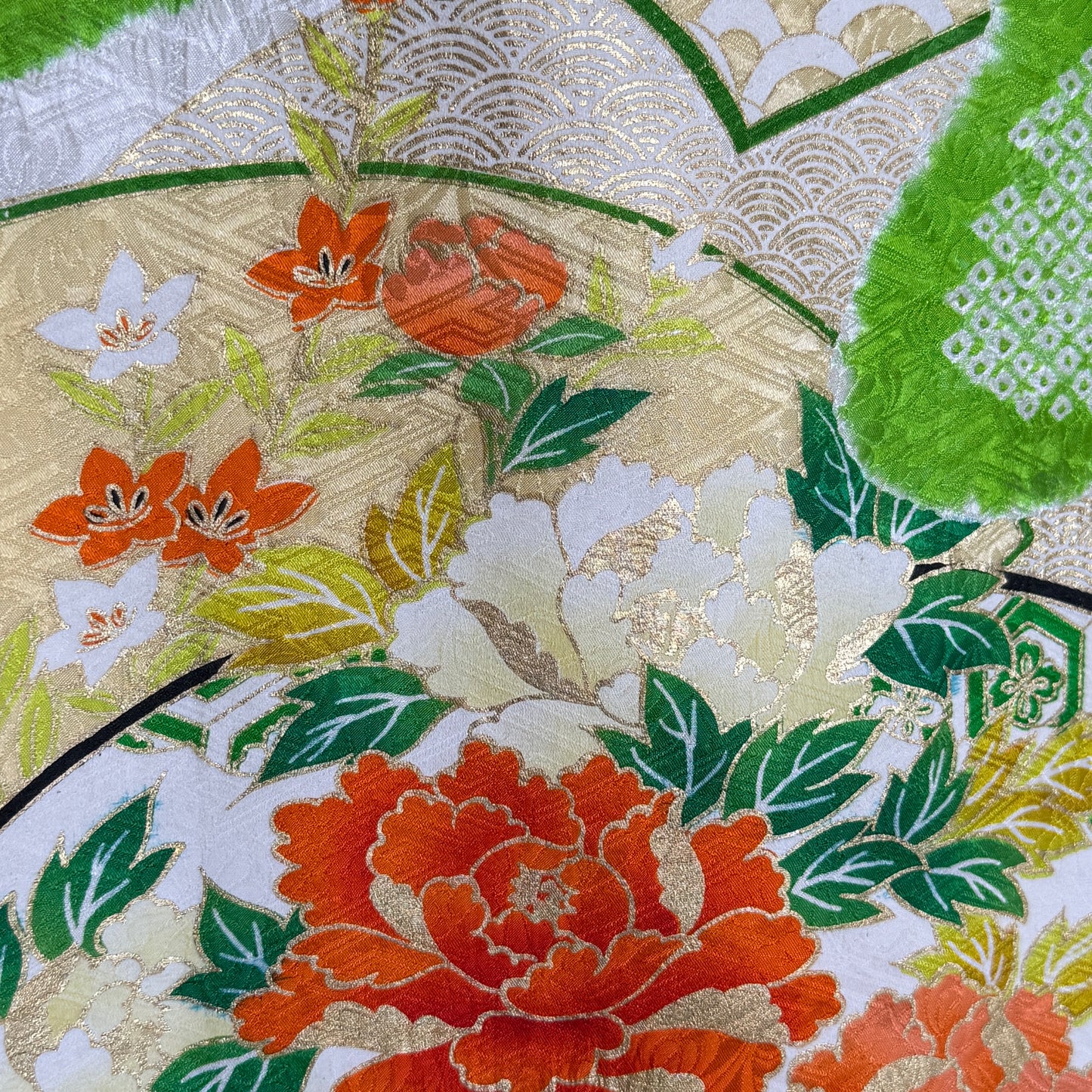 "Sensu Shibori" Vintage Furisode Kimono