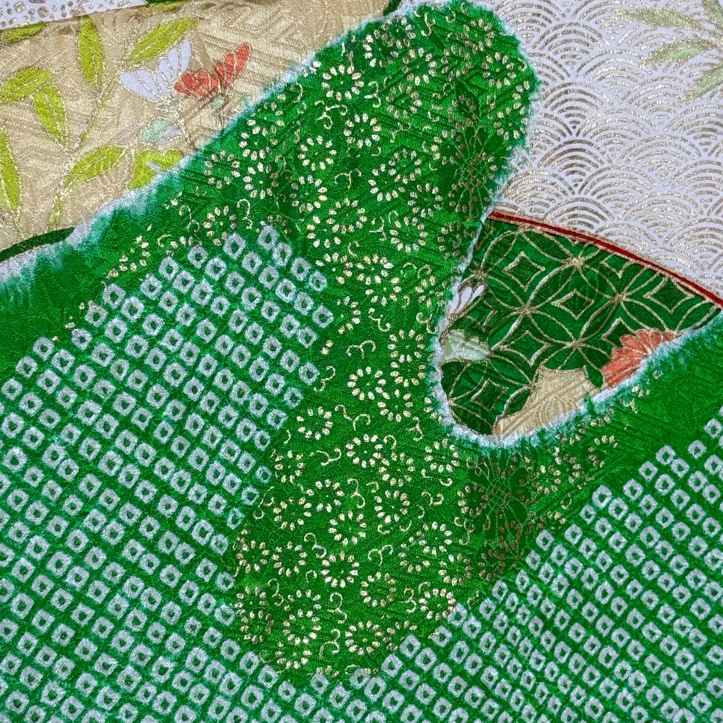 "Sensu Shibori" Vintage Furisode Kimono