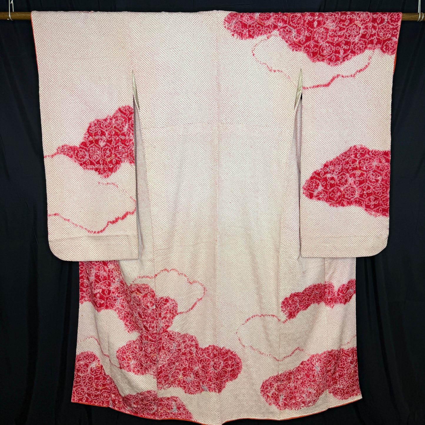 "Shibori Clouds" Vintage Furisode Kimono