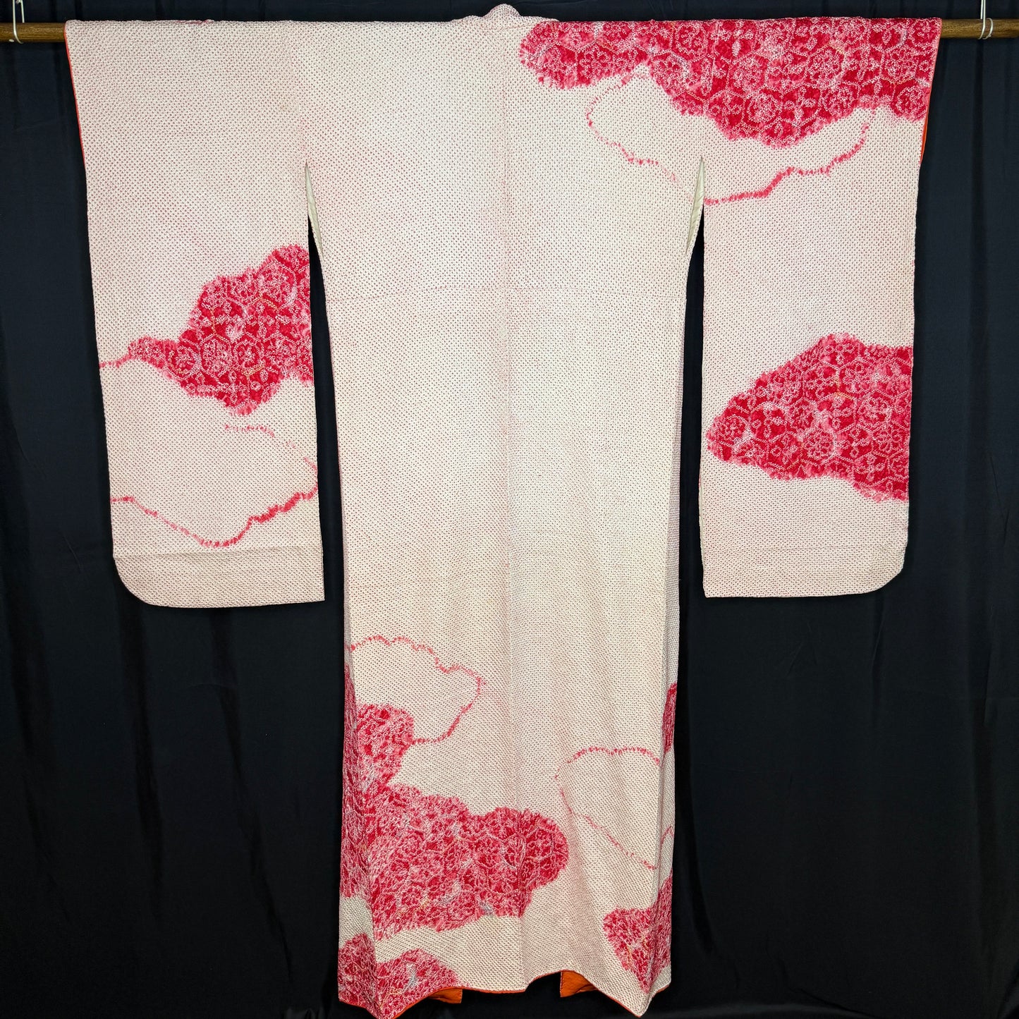 "Shibori Clouds" Vintage Furisode Kimono