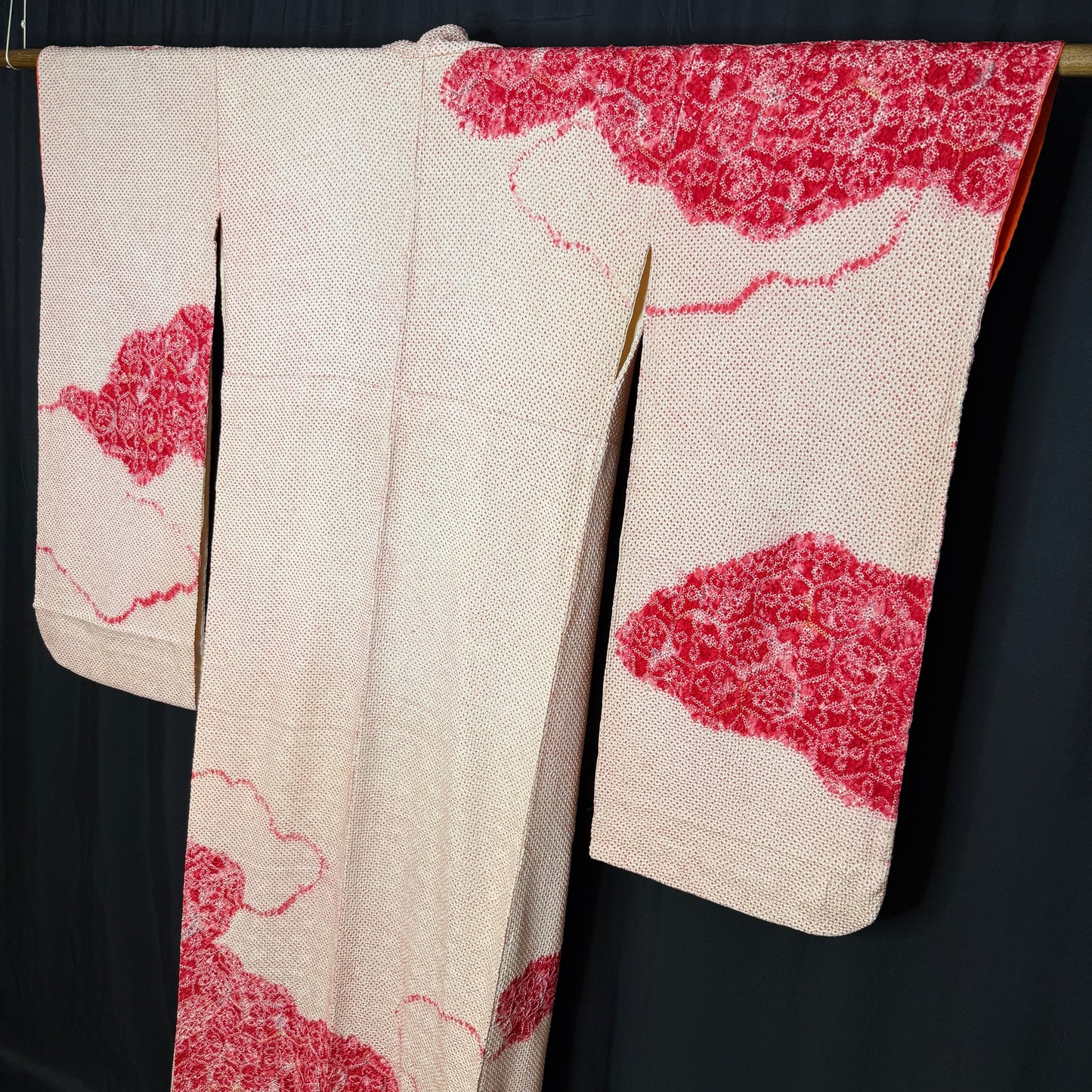 "Shibori Clouds" Vintage Furisode Kimono