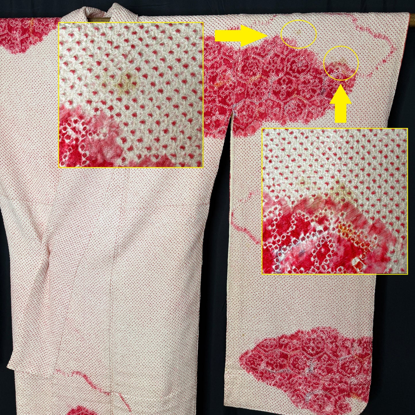 "Shibori Clouds" Vintage Furisode Kimono