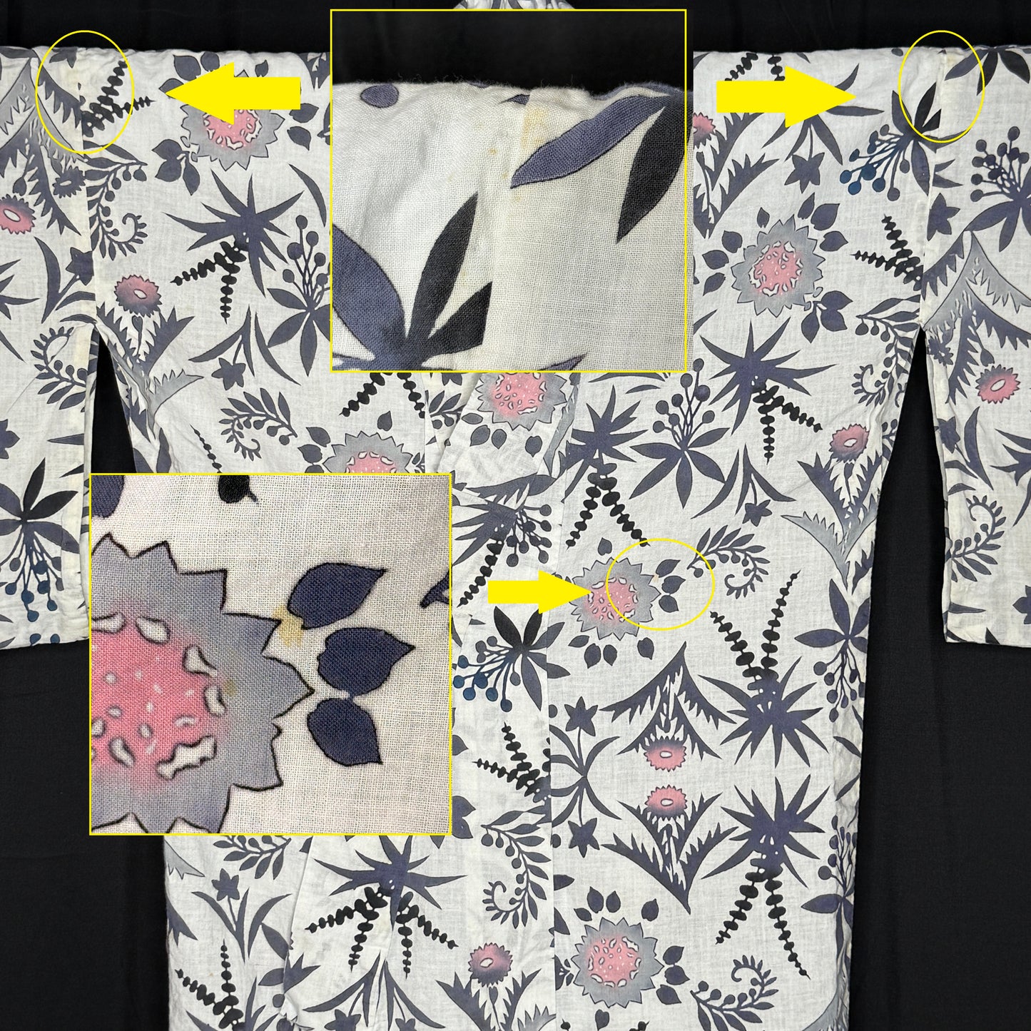 "Moonlit Meadow" Vintage Japanese Yukata