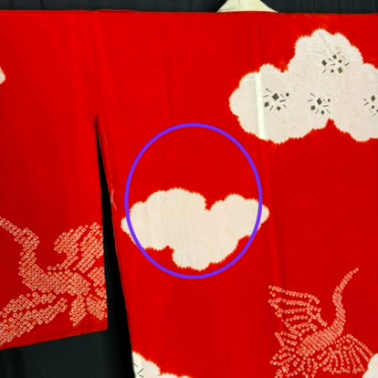 "Cranes in the Clouds" Vintage Juban Underkimono