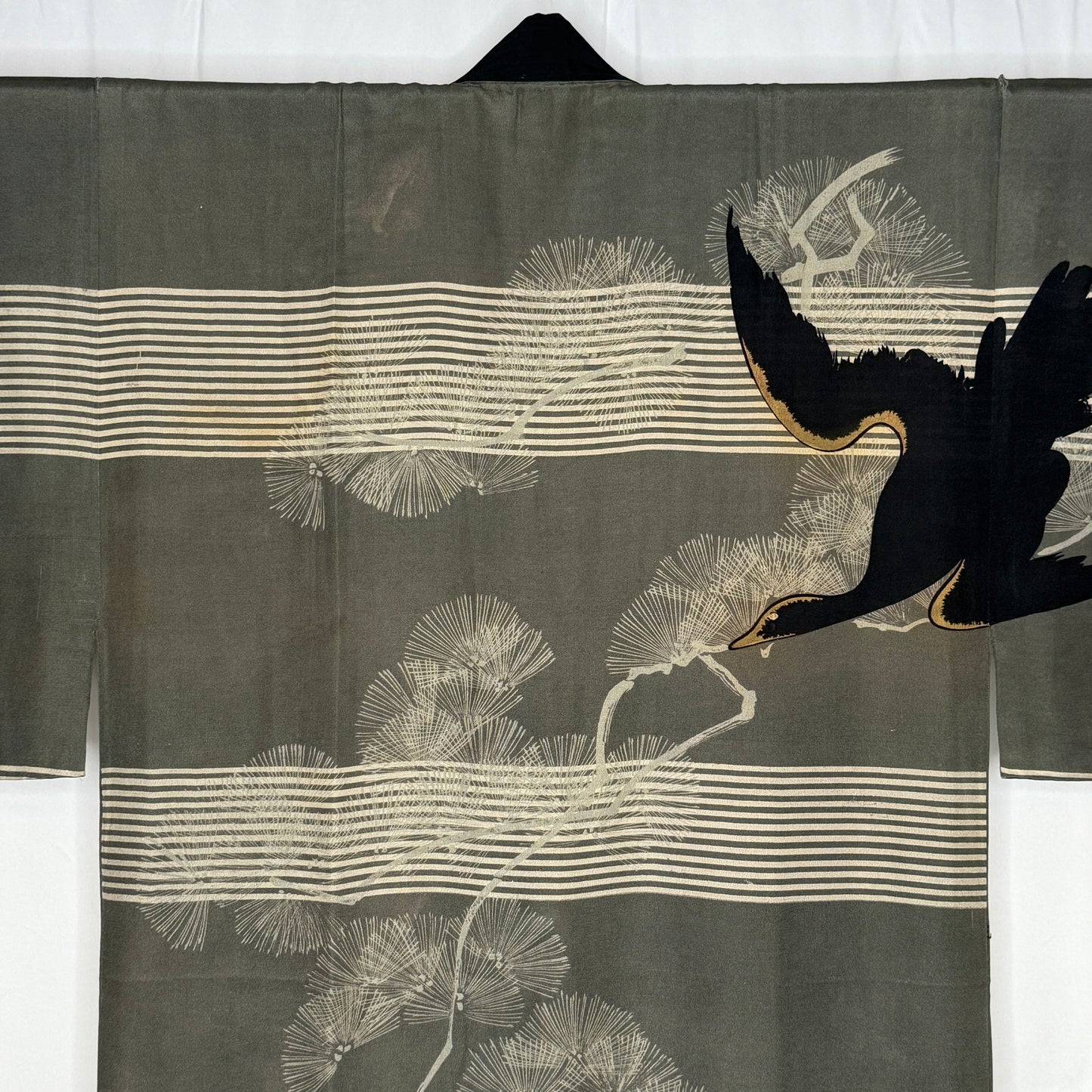 "Black Cormorant" Man's Juban Underkimono