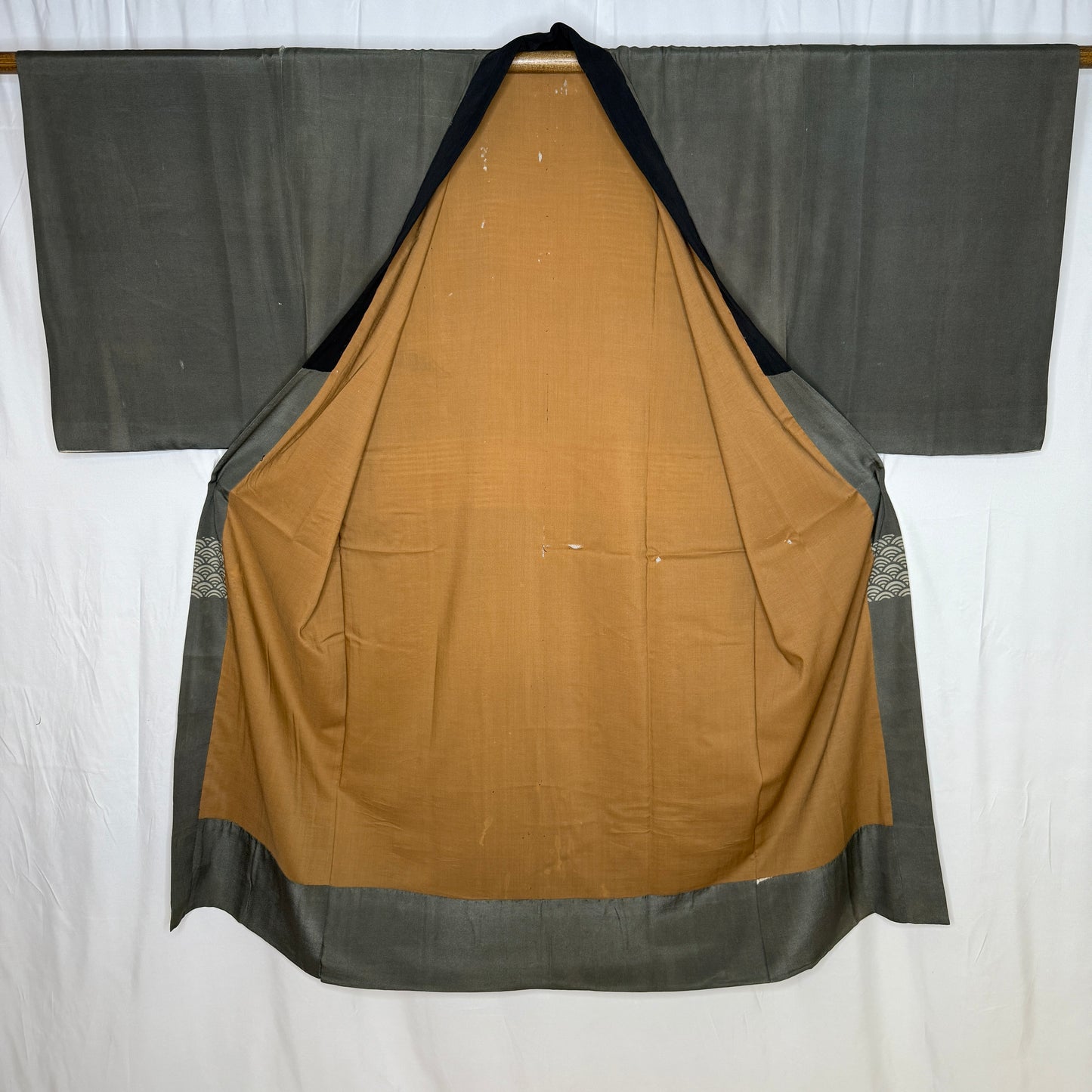 "Black Cormorant" Man's Juban Underkimono
