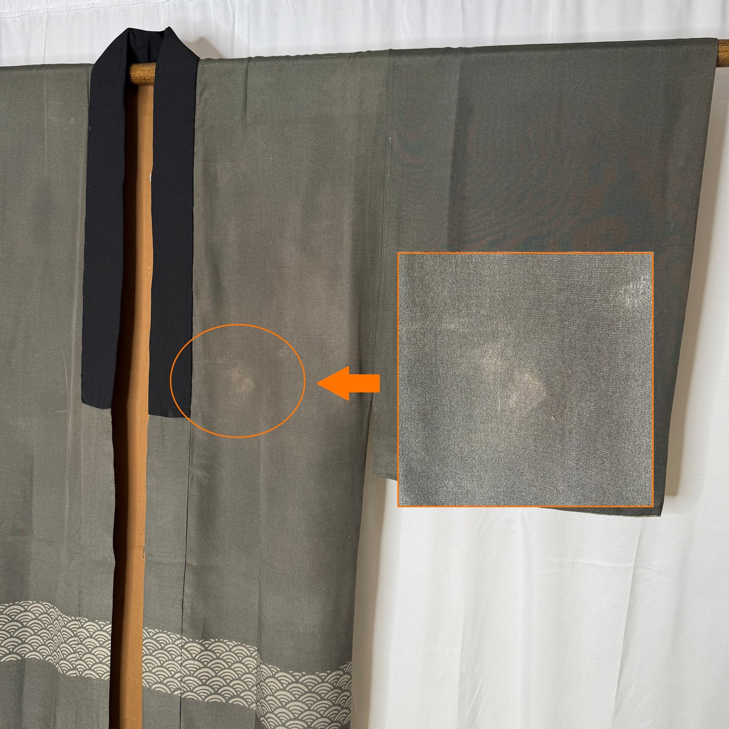 "Black Cormorant" Man's Juban Underkimono