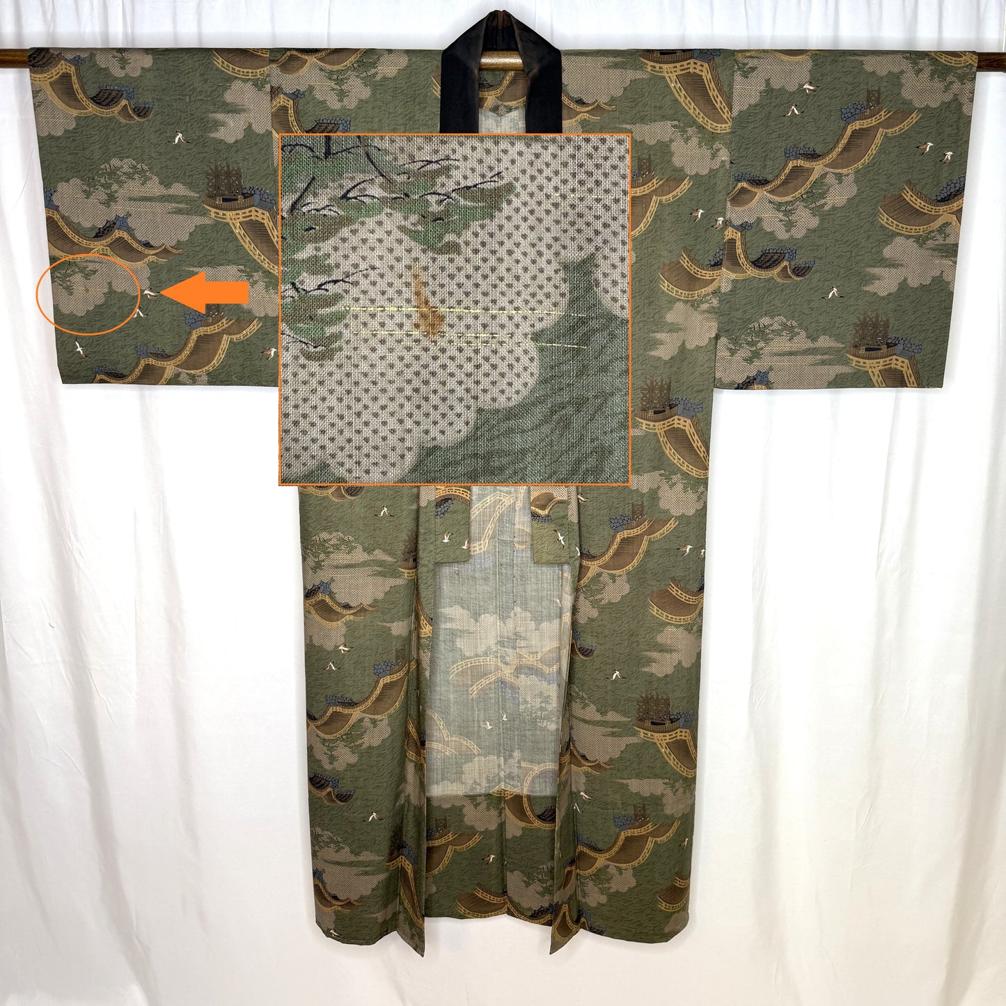 "Kintai Bridge" Man's Juban Underkimono
