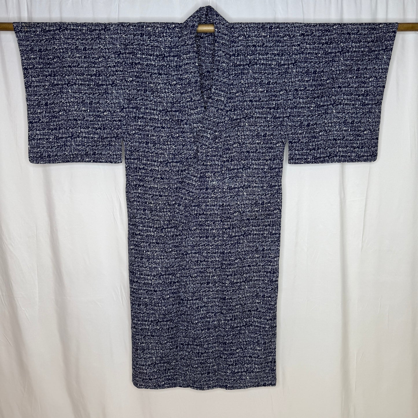 "Ink Grid" Vintage Japanese Yukata