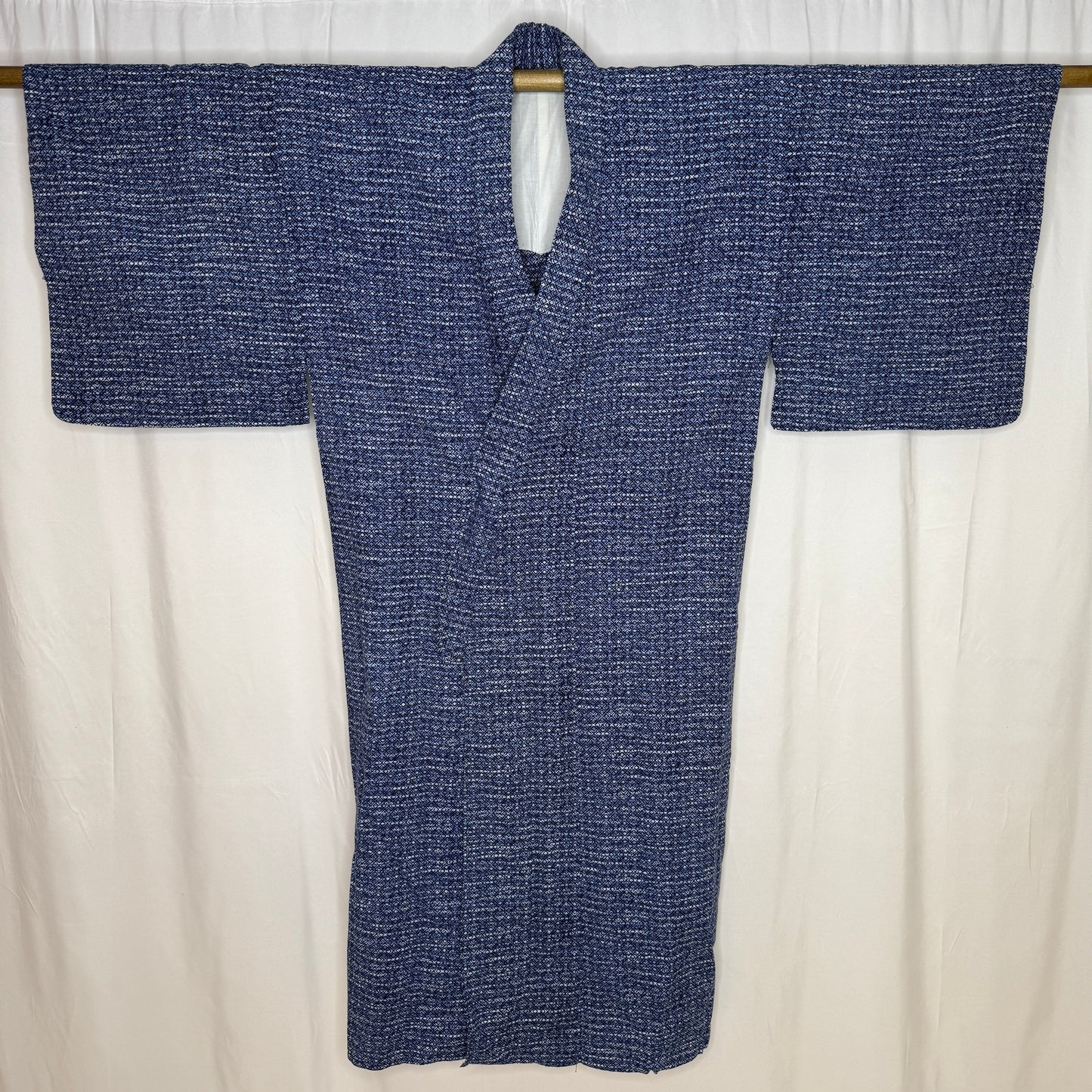 "Blue Lattice" Vintage Japanese Yukata