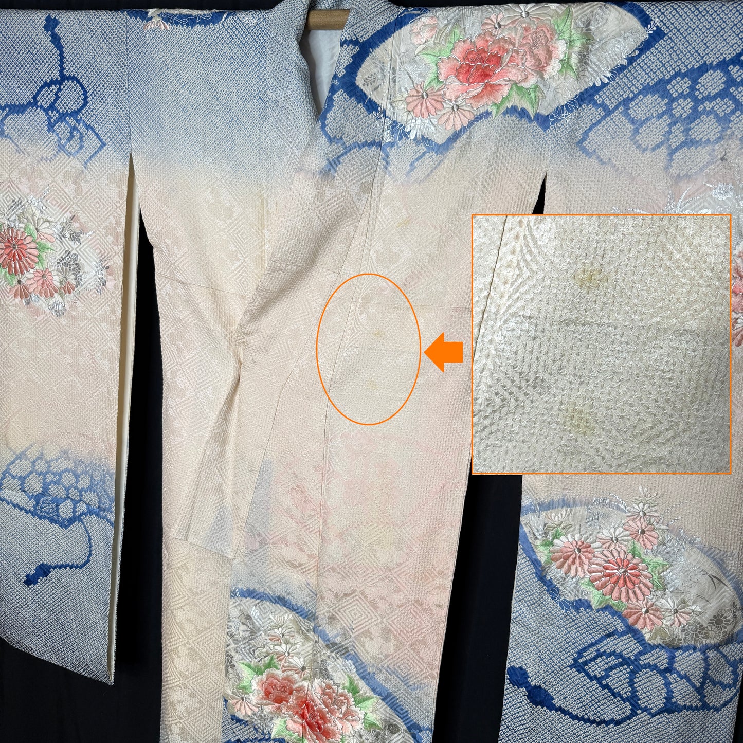 "Blue Breeze" Vintage Furisode Kimono