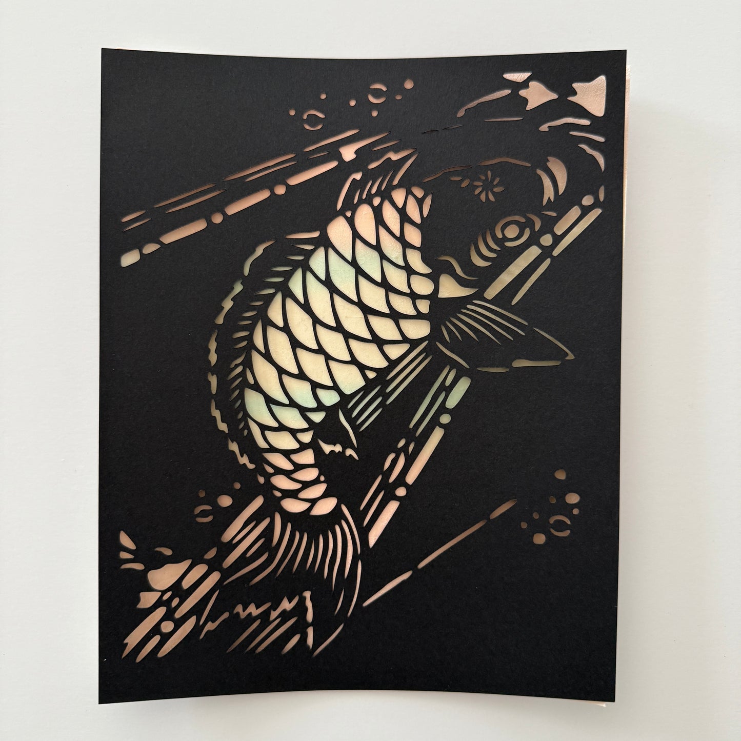 "Jumping Koi" Katagami Art