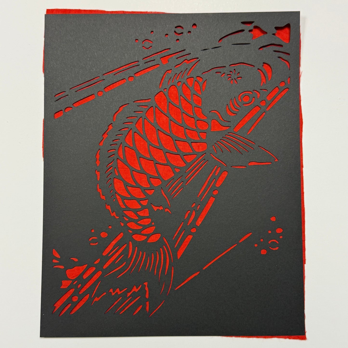 "Jumping Koi" Katagami Art