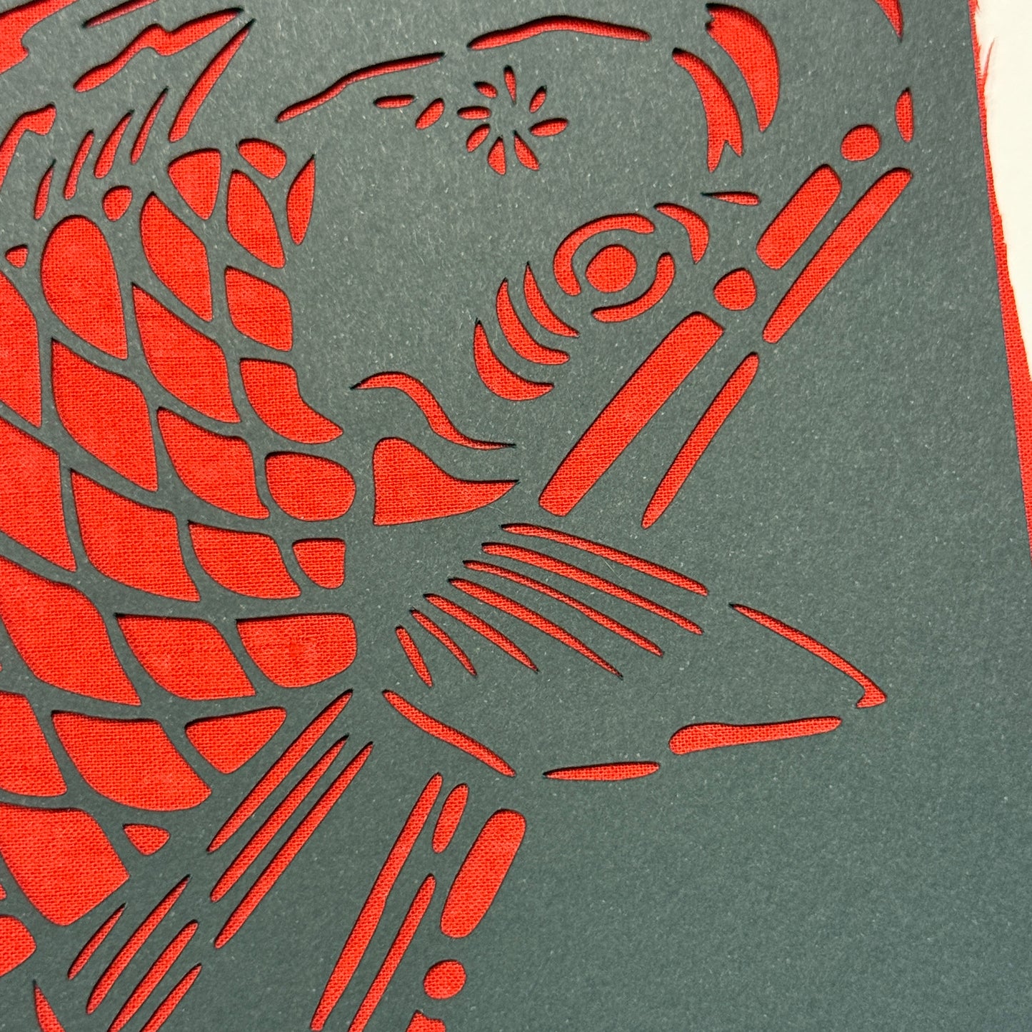 "Jumping Koi" Katagami Art