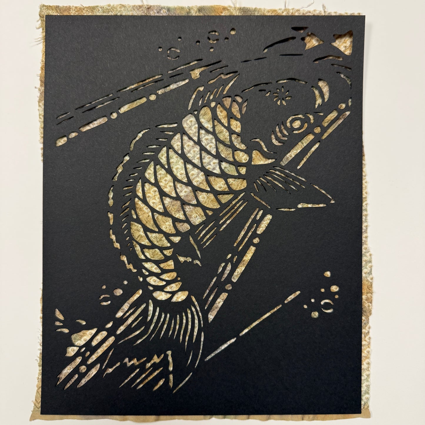 "Jumping Koi" Katagami Art