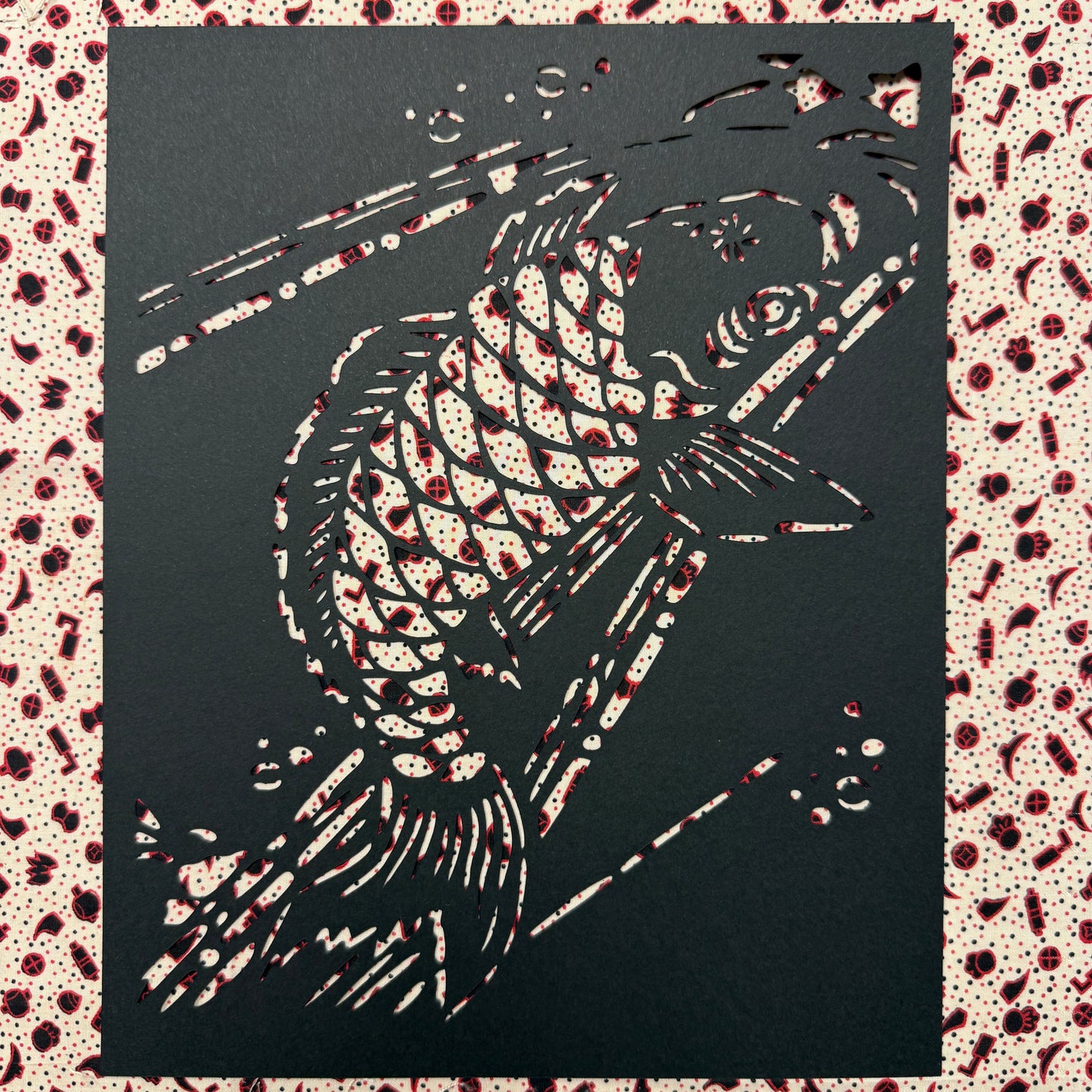 "Jumping Koi" Katagami Art
