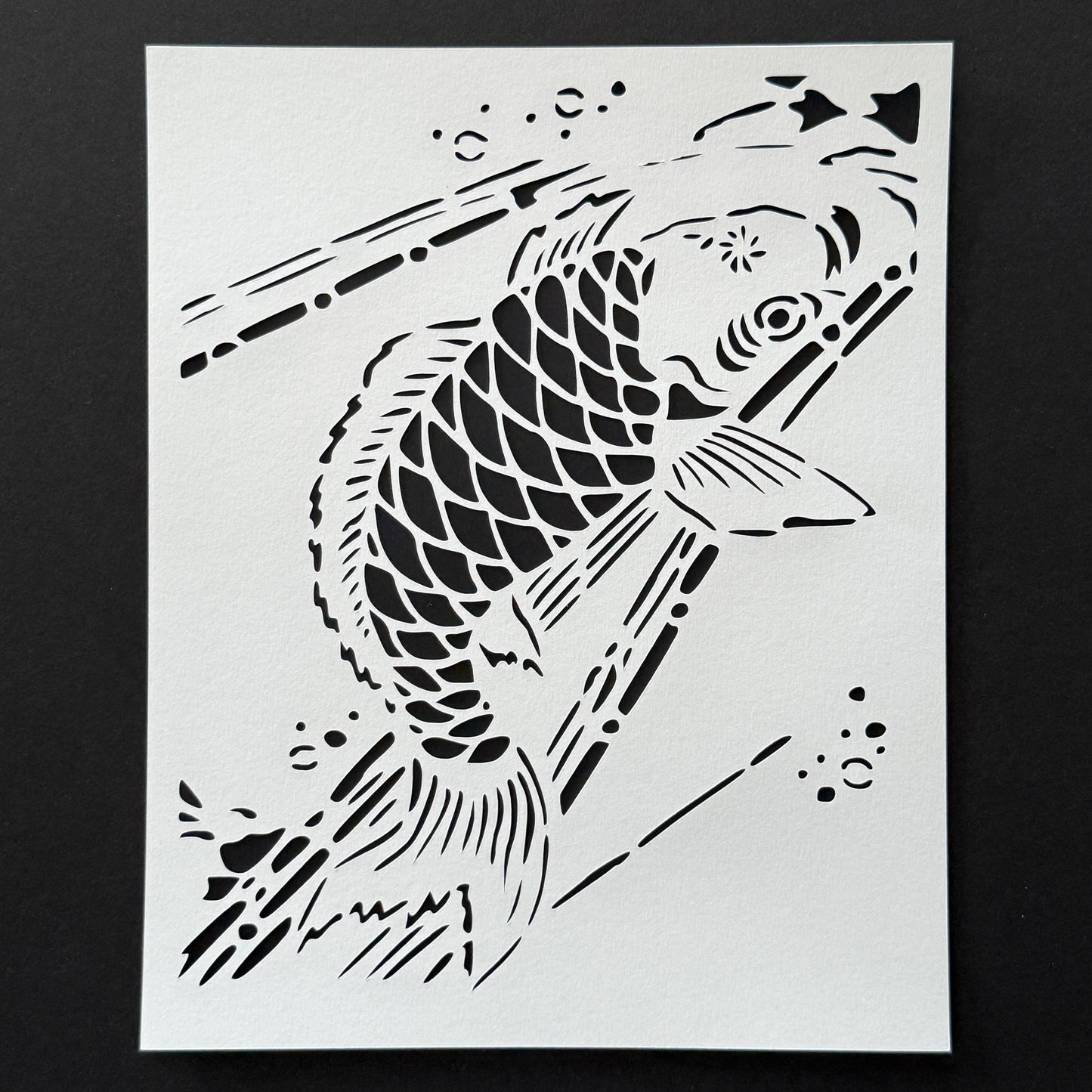 "Jumping Koi" Katagami Art